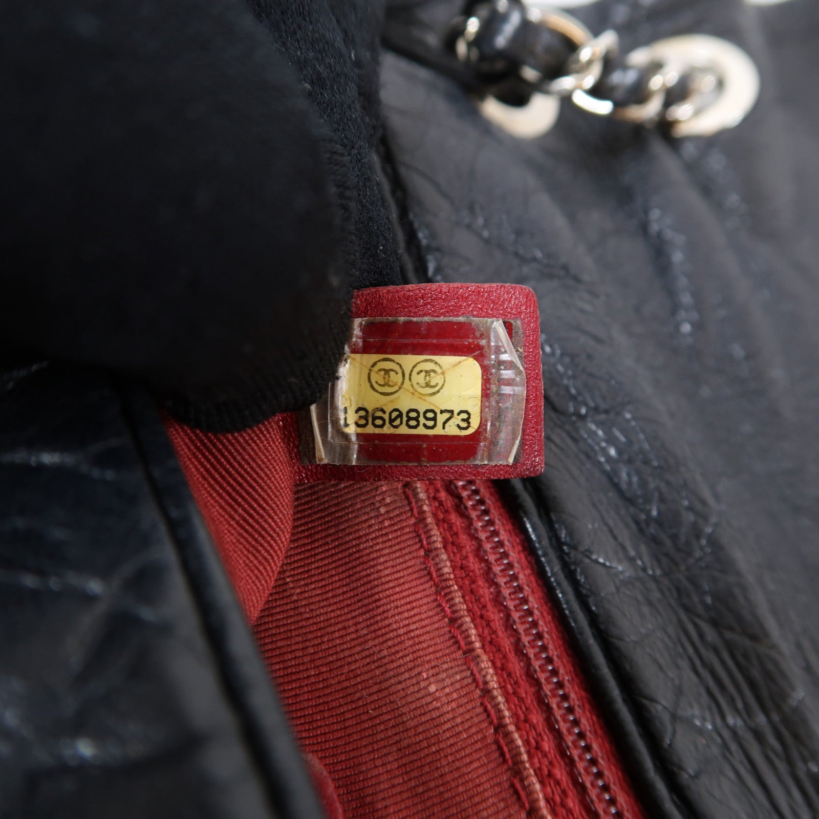 CHANEL 牛皮皮革Chain Shoulder Bag銀扣鏈帶肩背袋黑色