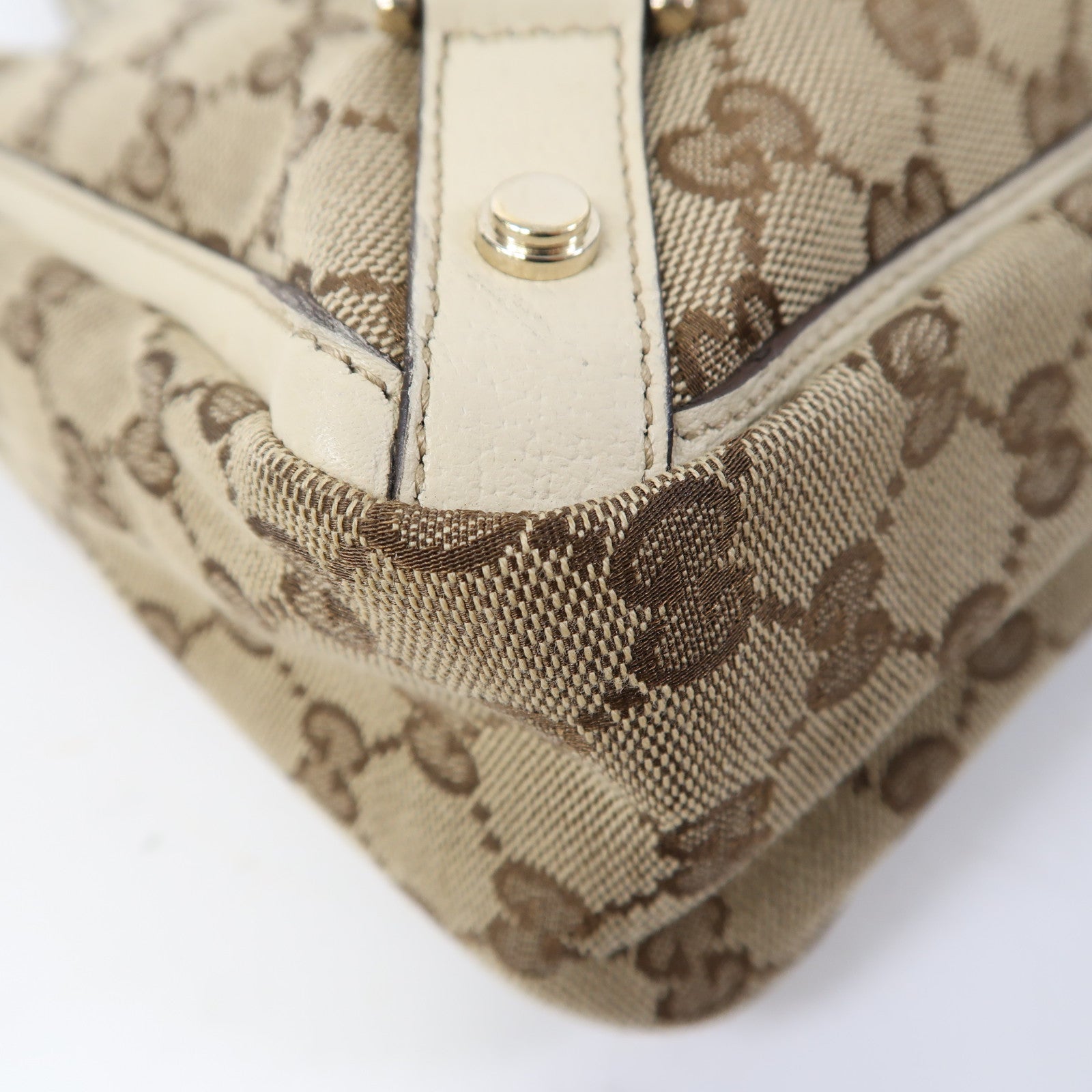 GUCCI 【激減優惠】帆布Tote Bag金扣肩背袋啡色