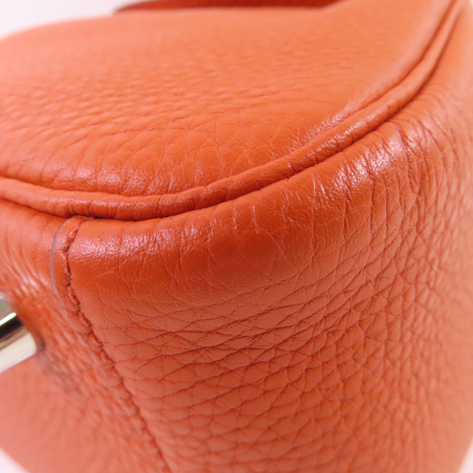 HERMES Clemence皮革Lindy 26 Shoulder Bag銀扣肩背袋橙色