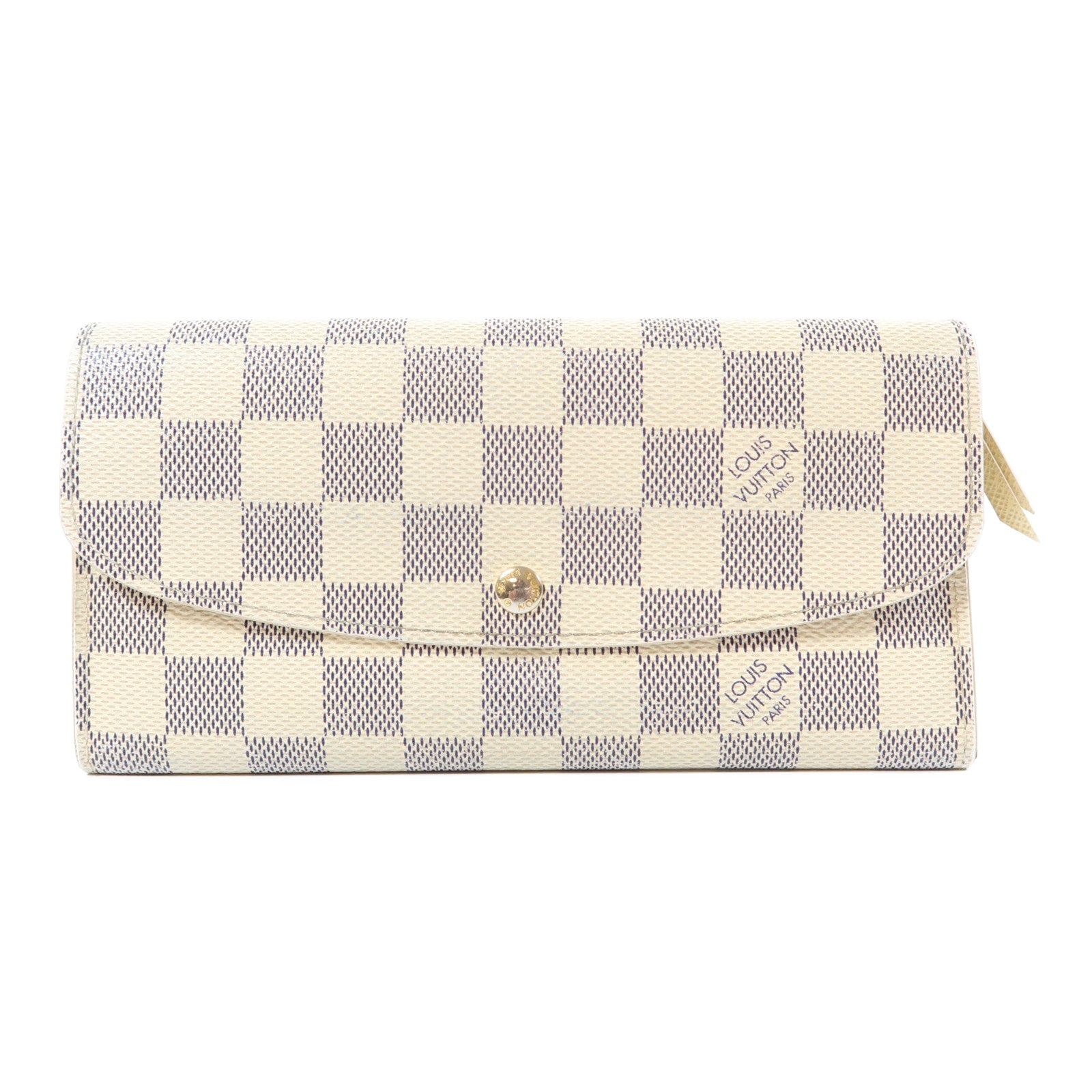 LOUIS VUITTON 【激減優惠】Damier Azur Portefeuille Emily Long Wallet金扣長錢包白色/藍色