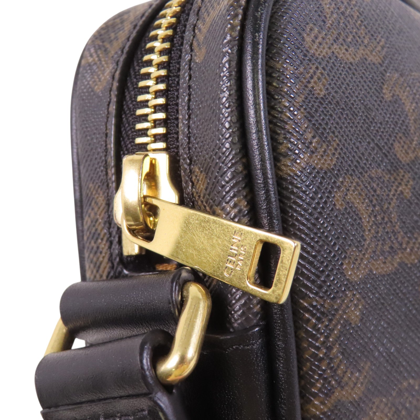CELINE Trionphe塗層帆布Medium Messenger Bag金扣肩背袋