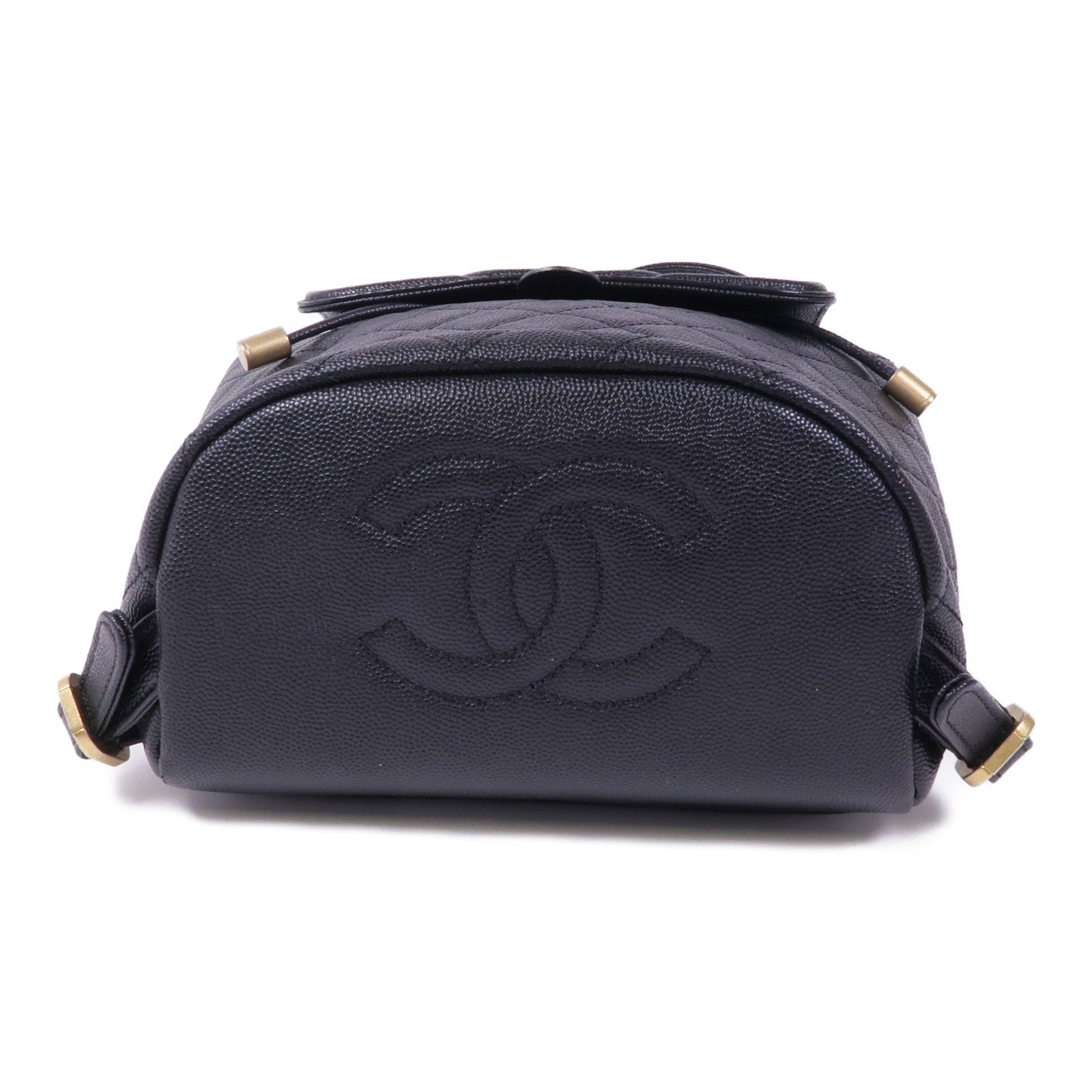 CHANEL 牛皮皮革Backpack金扣背包