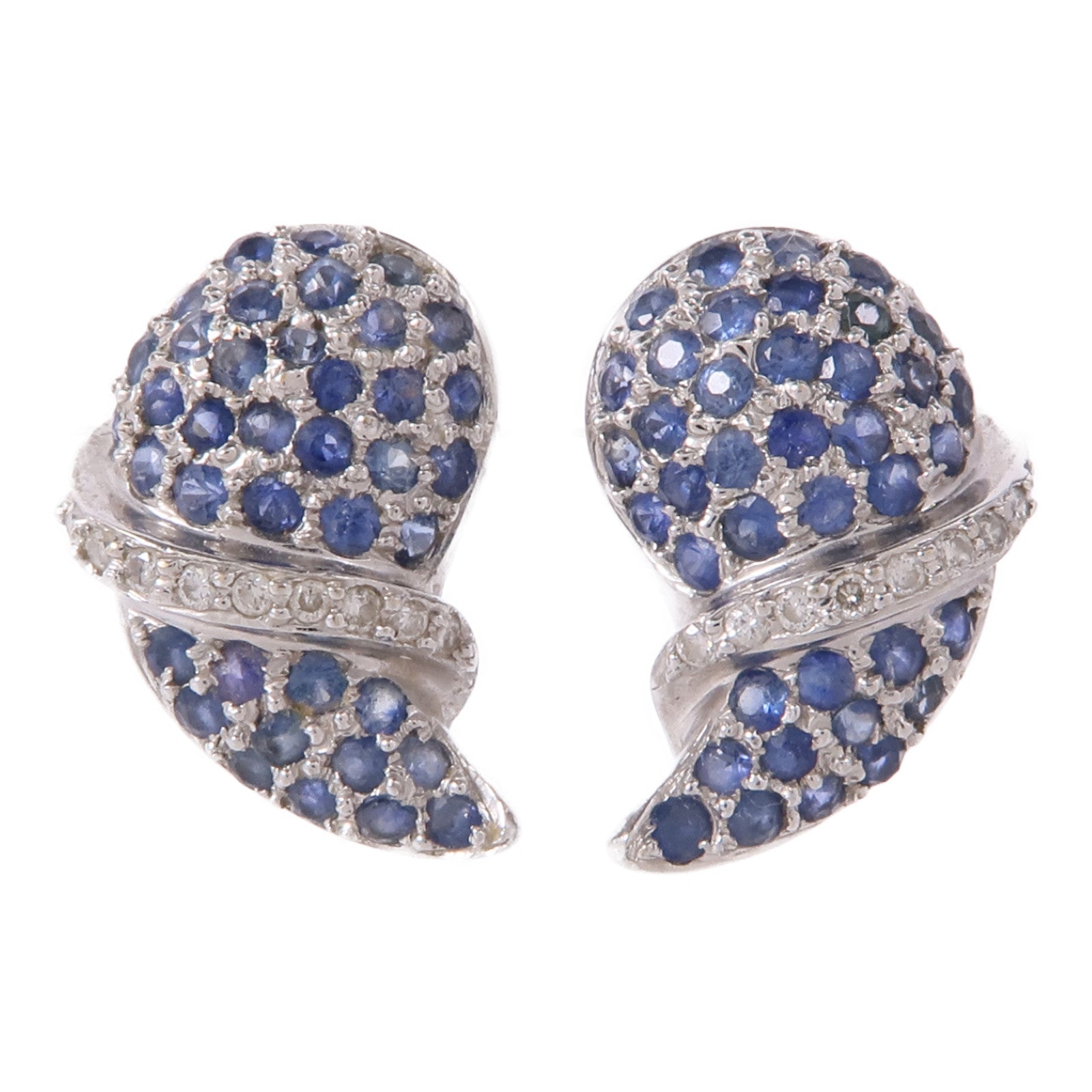 JEWELRY 18K白金Sapphire/Diamond Earrings藍寶石/鑽石耳環