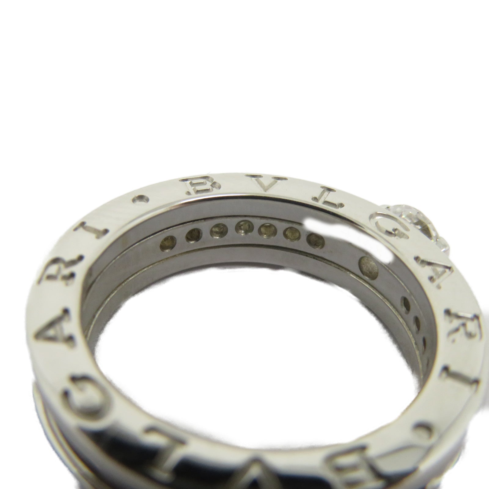 BVLGARI 18K白金Solitaire Diamond Ring鑽石戒指Bvlgari#50/US#5.25