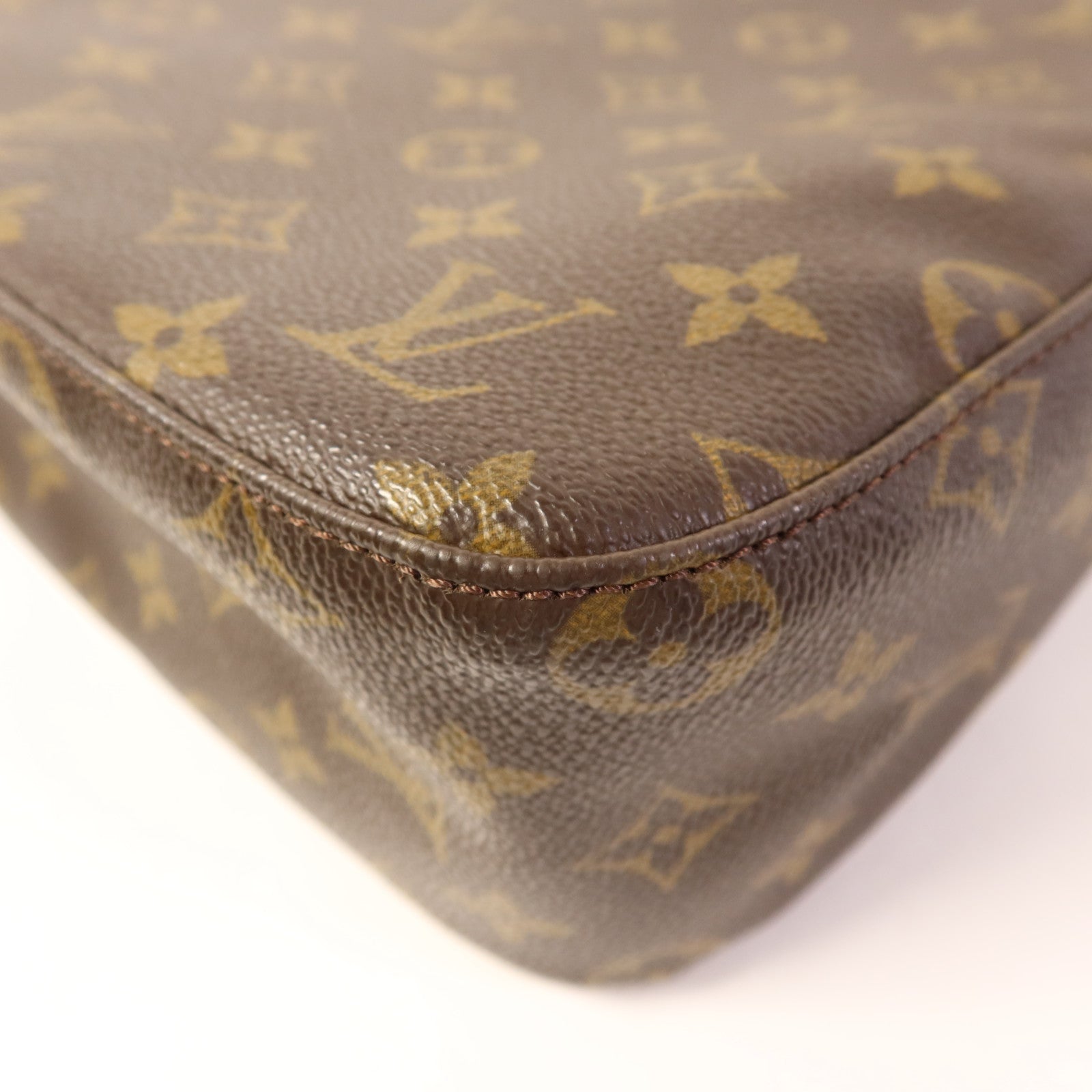 LOUIS VUITTON Monogram Looping MM金扣肩背袋棕色