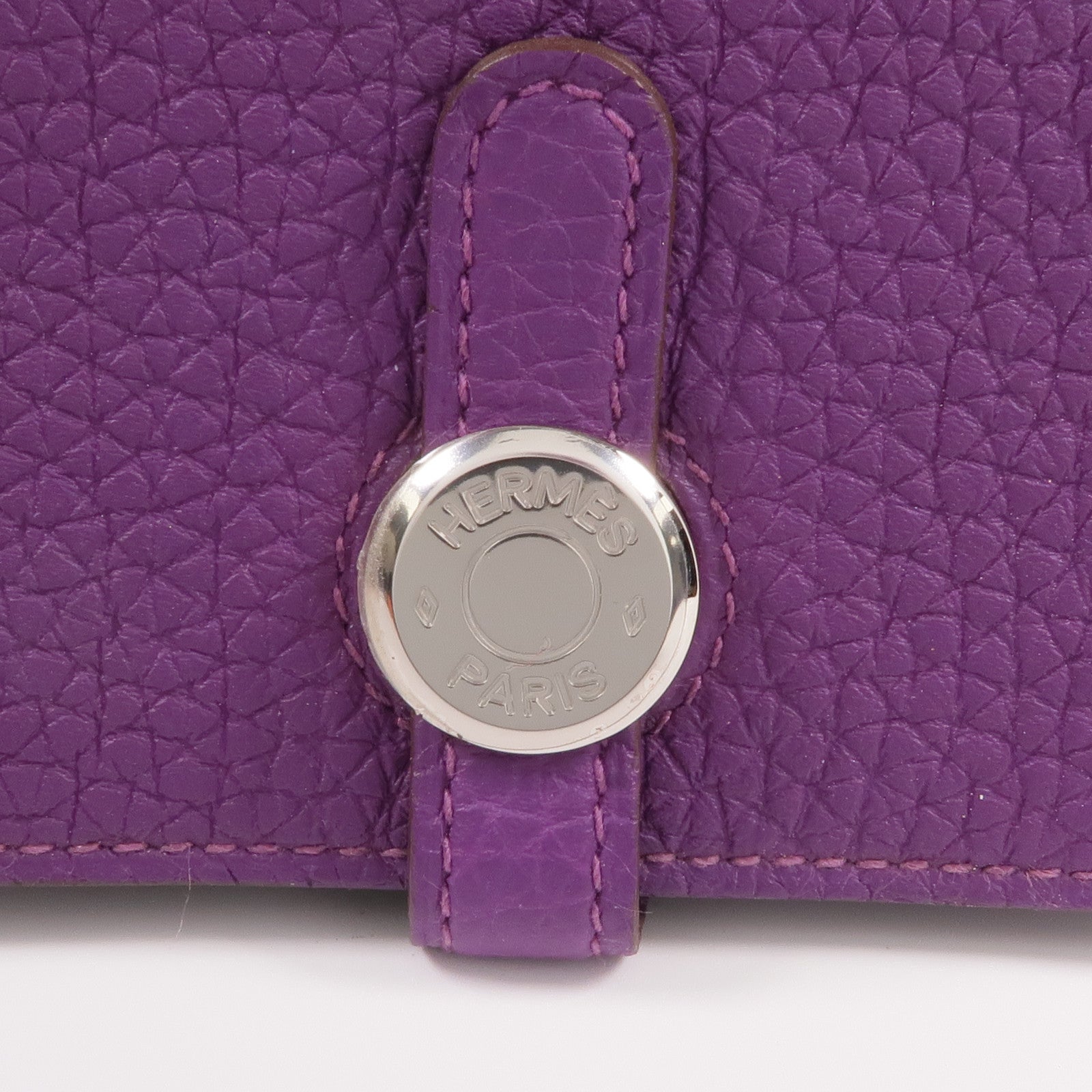 HERMES Clemence皮革Dogon Card Case銀扣卡片套Anemone