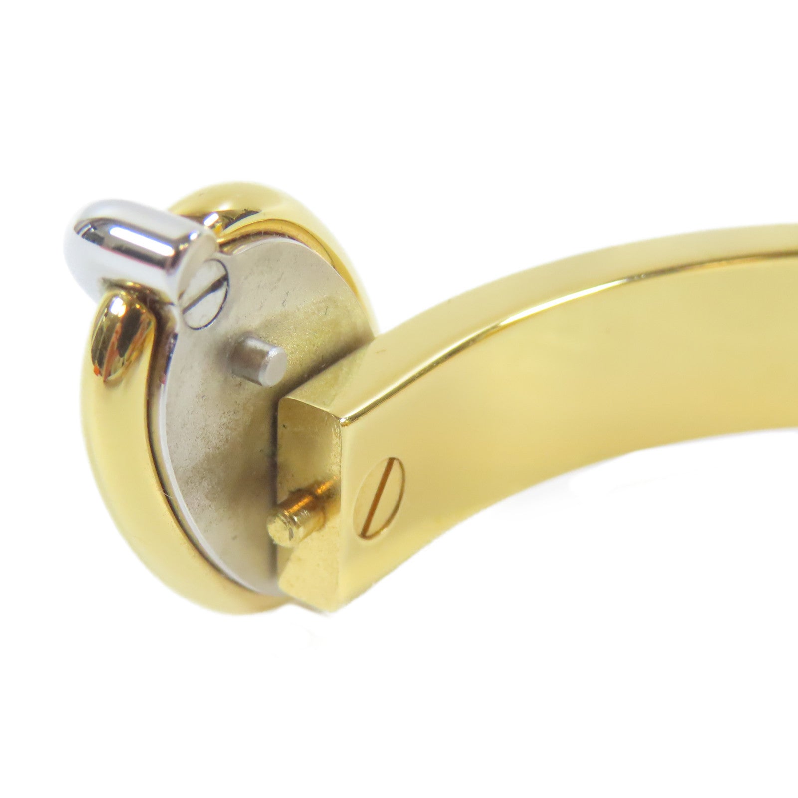HERMES 【激減優惠】金屬Mini Clic Chaine D'Ancre手鐲金色/米色#17cm