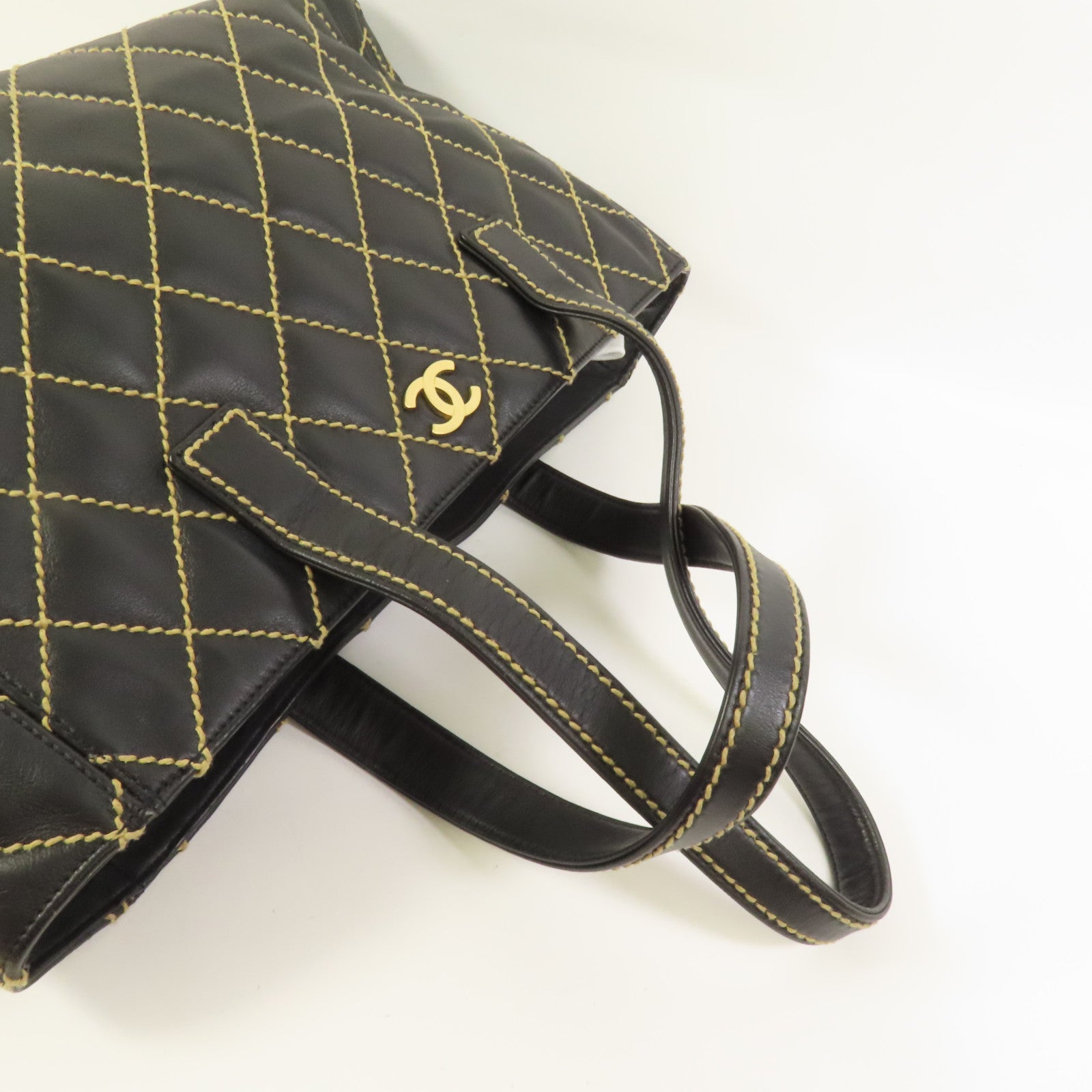 CHANEL 牛皮皮革Tote Bag金扣肩背袋