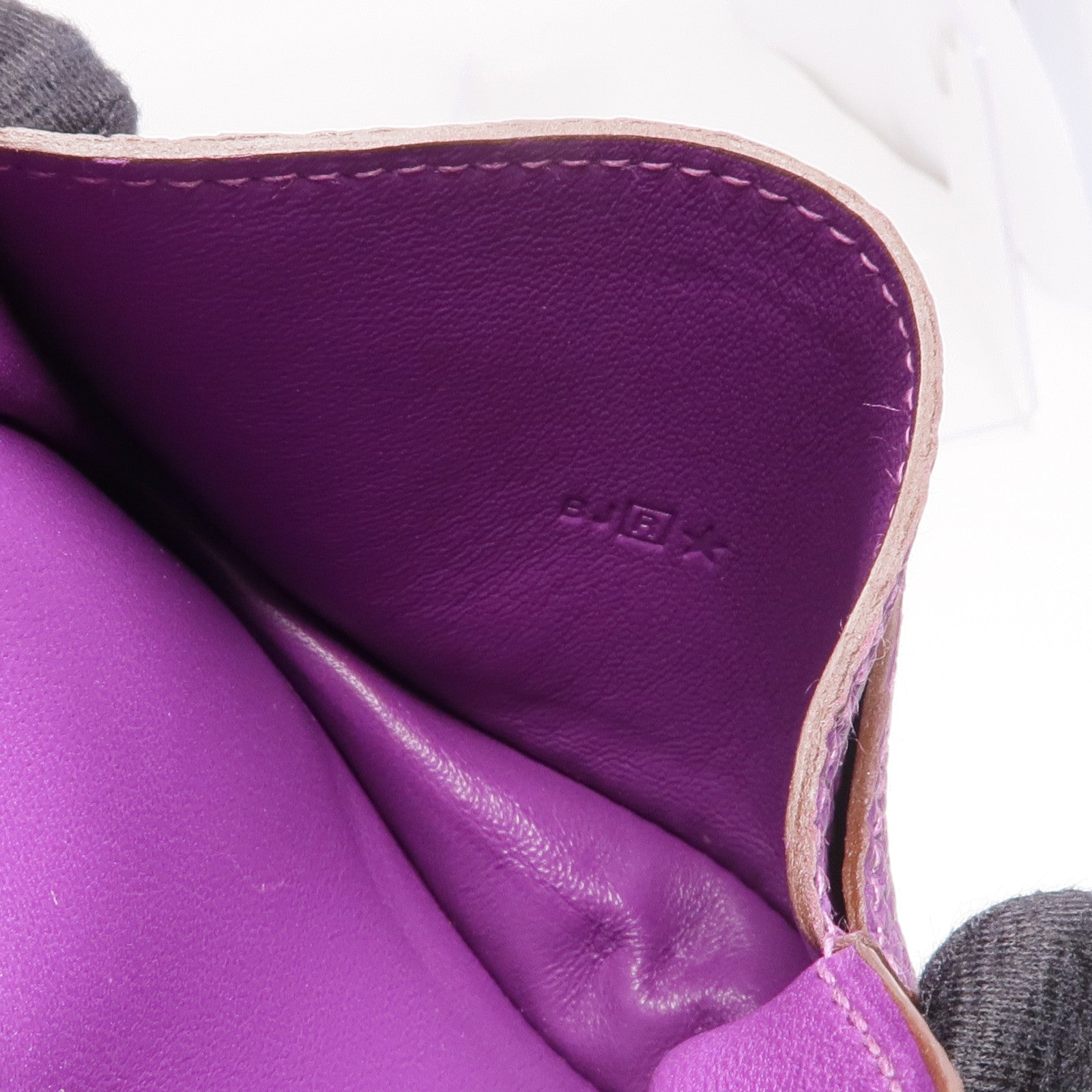 HERMES Clemence皮革Dogon Card Case銀扣卡片套Anemone