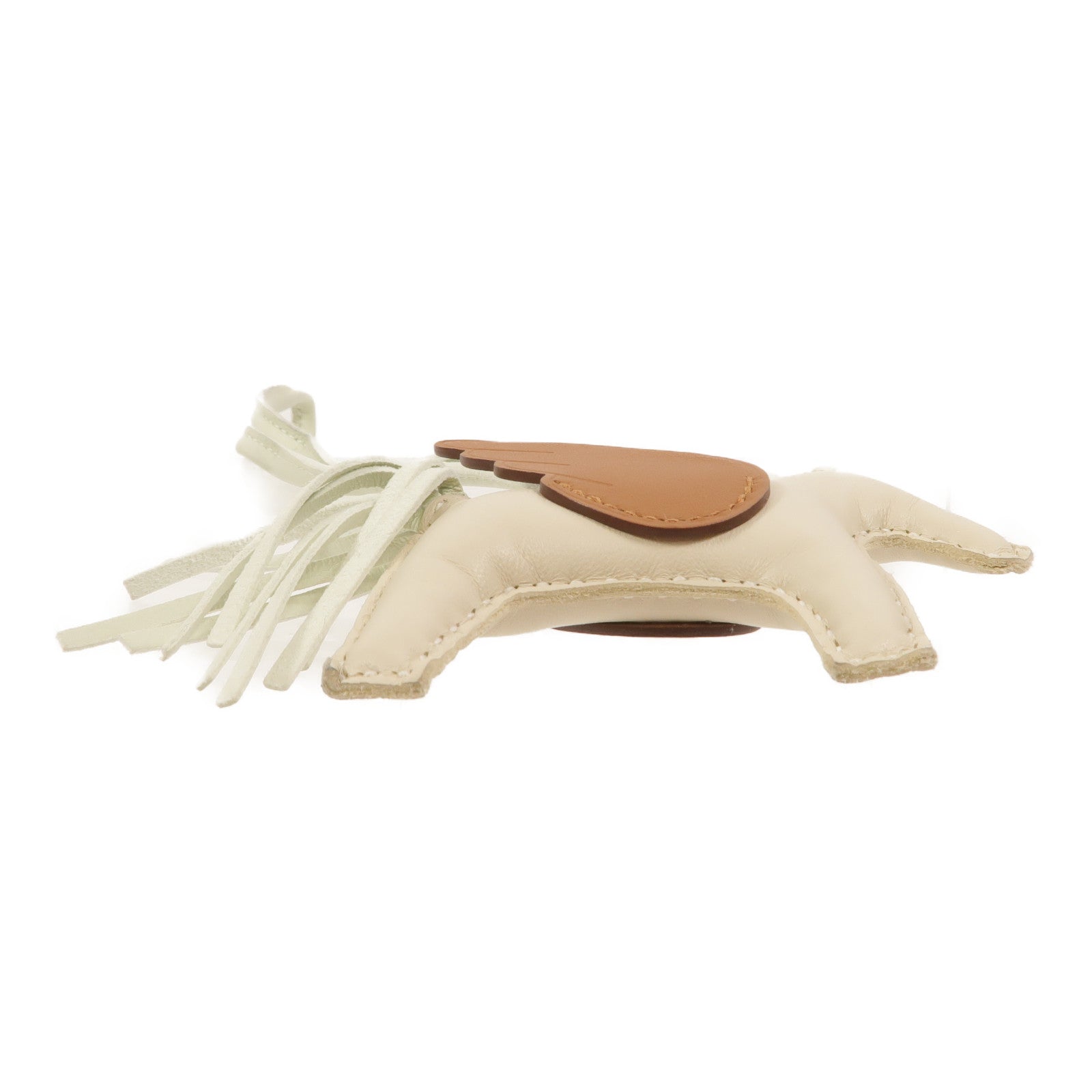 HERMES Milo/Swift皮革Rodeo Pegase PM掛飾Craie/Vert Fizz/Gold