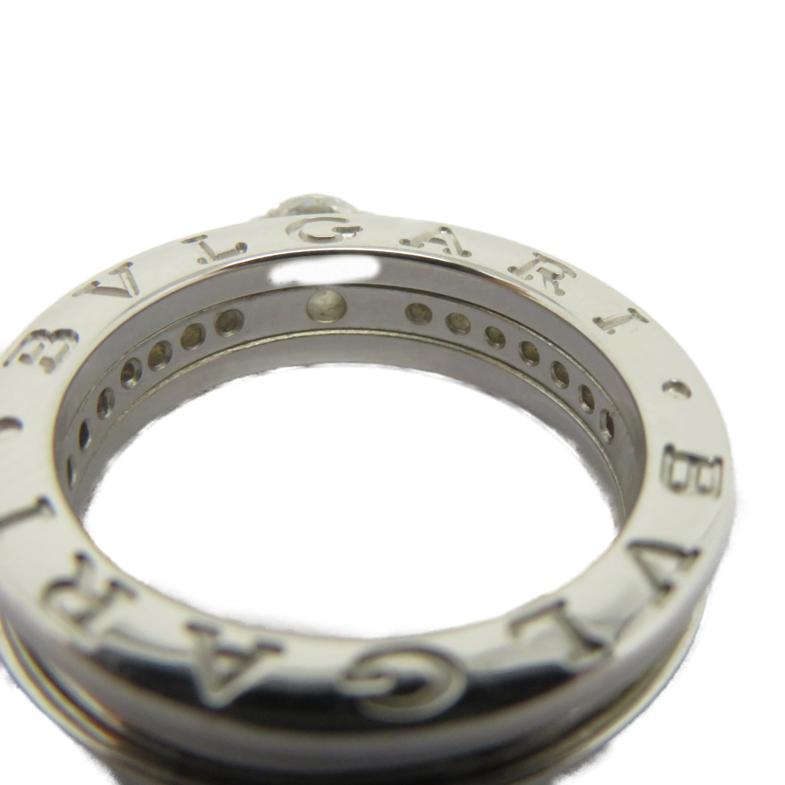 BVLGARI 18K白金Solitaire Diamond Ring鑽石戒指Bvlgari#50/US#5.25