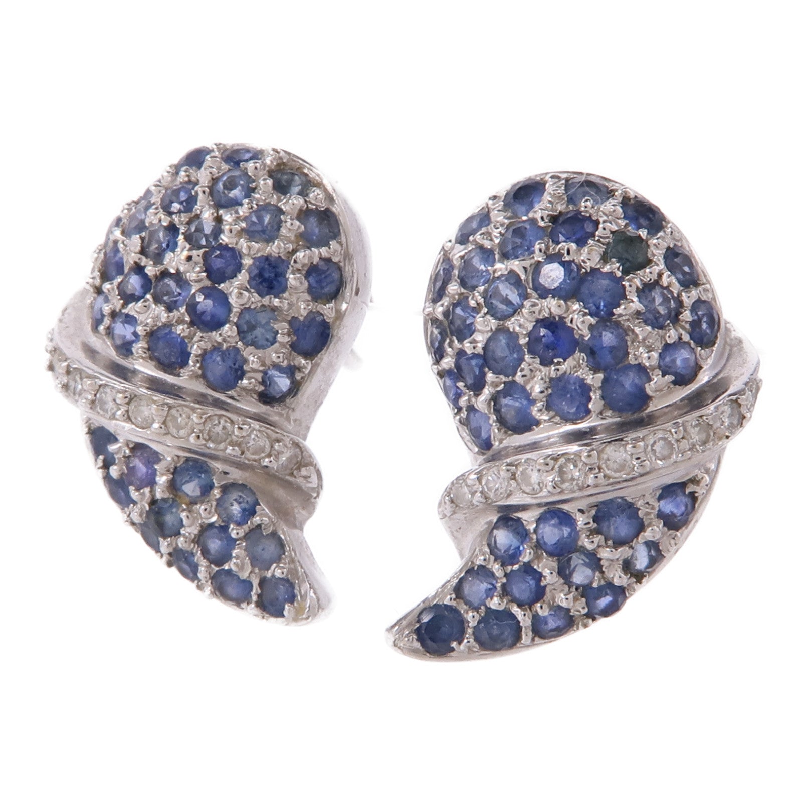 JEWELRY 18K白金Sapphire/Diamond Earrings藍寶石/鑽石耳環