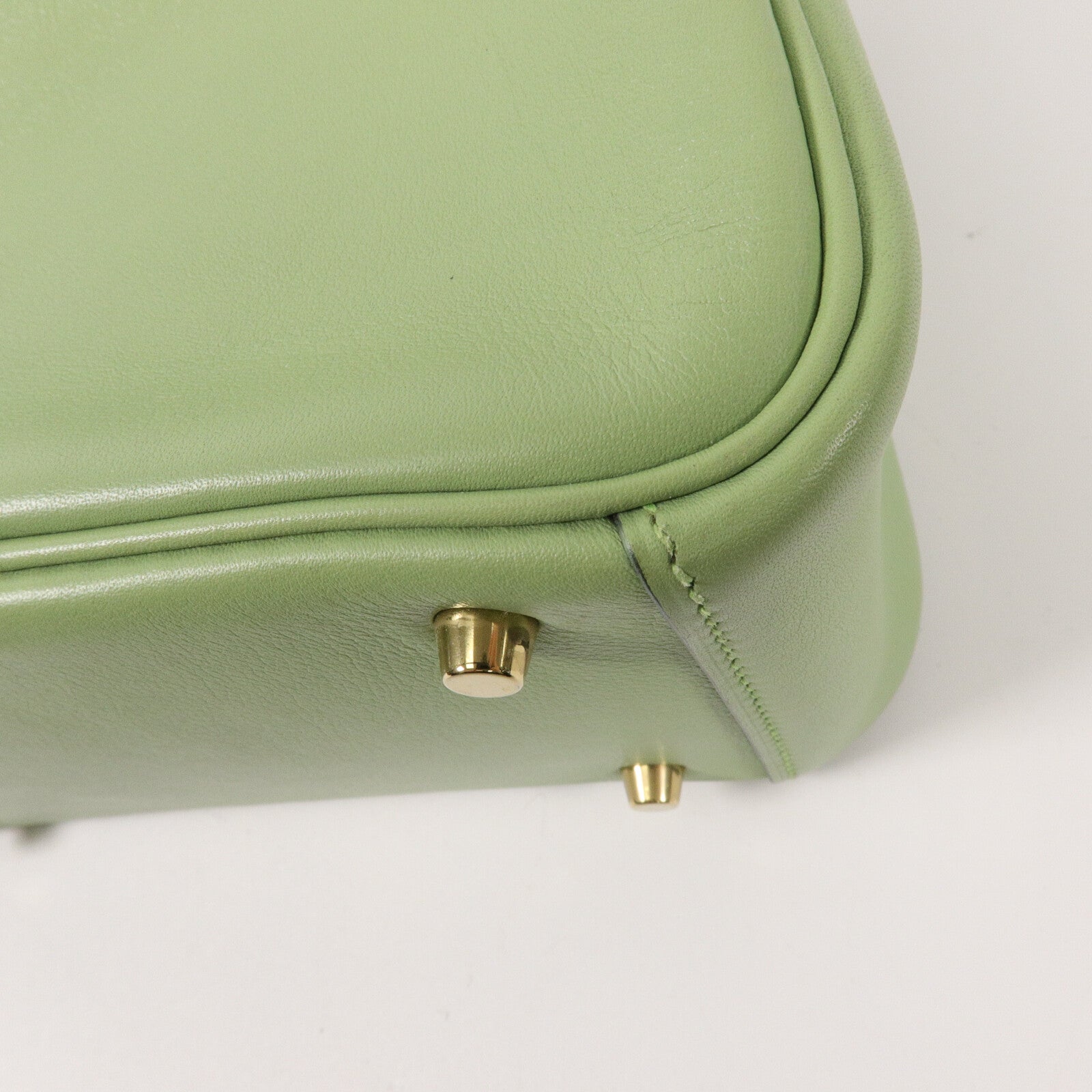 HERMES Swift皮革Mini Lindy手挽肩背兩用袋Vert Criquet