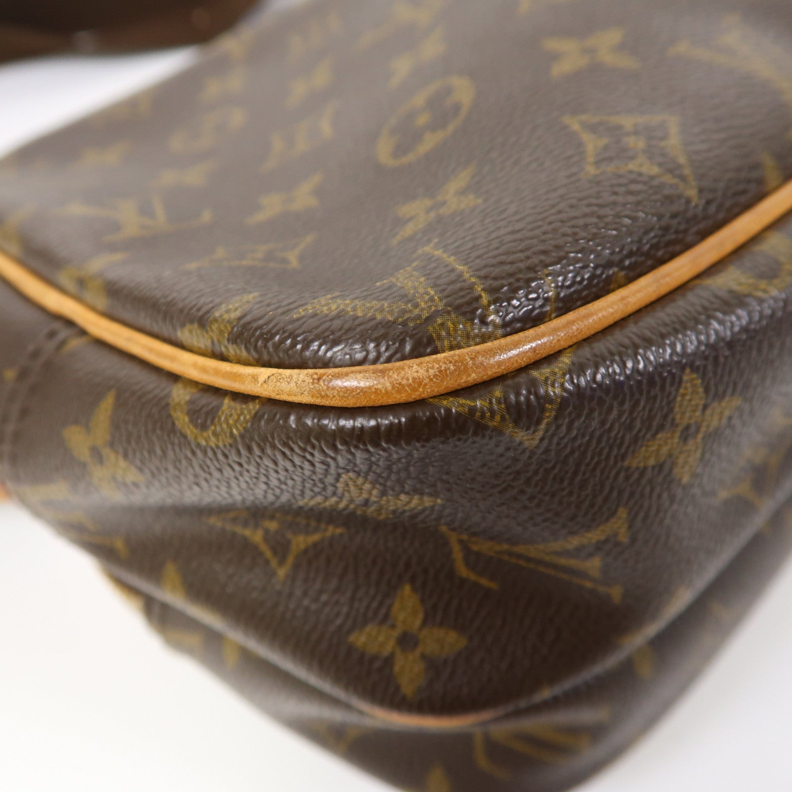 LOUIS VUITTON Monogram Reporter PM金扣肩背袋啡色