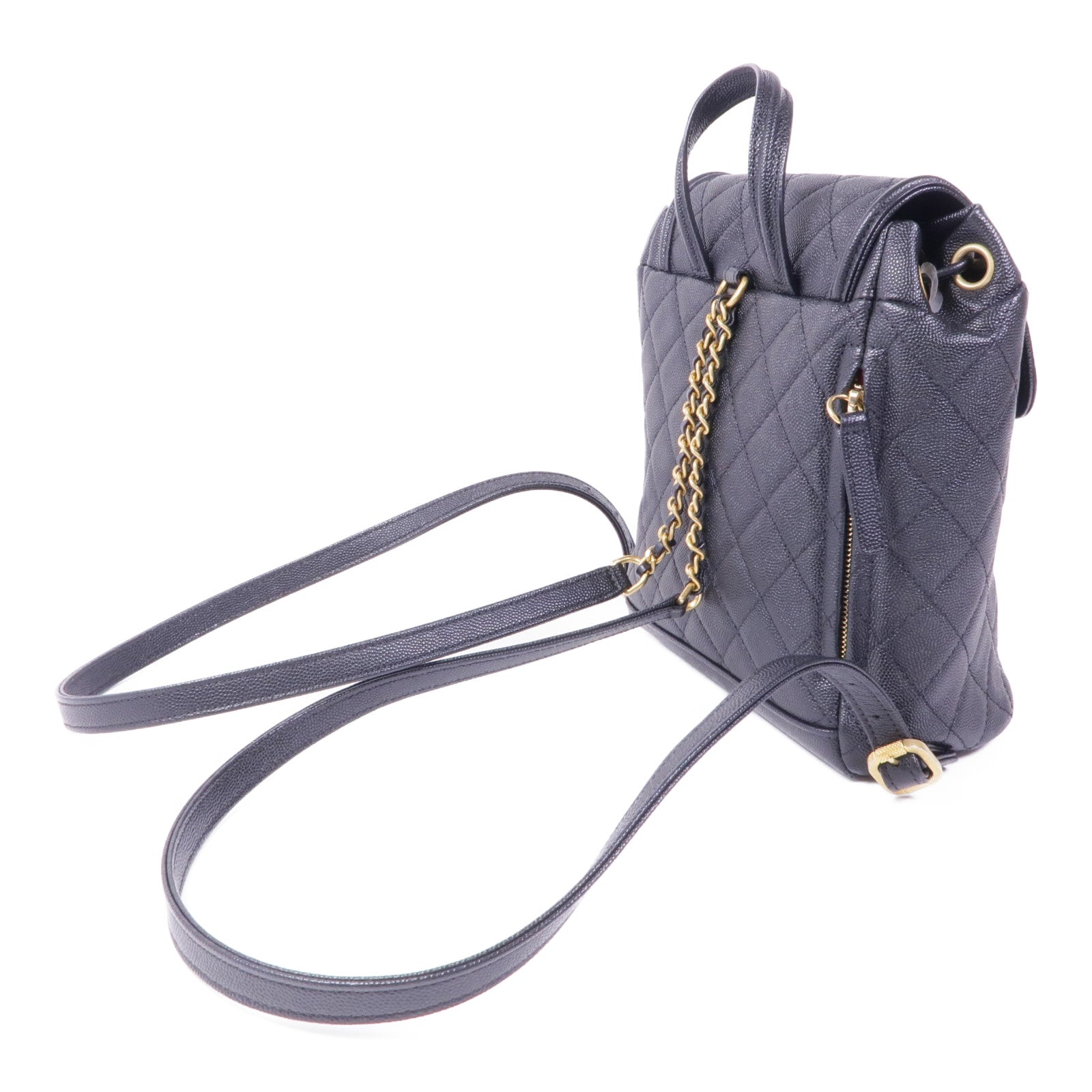 CHANEL 【激減優惠】牛皮皮革Backpack金扣背包