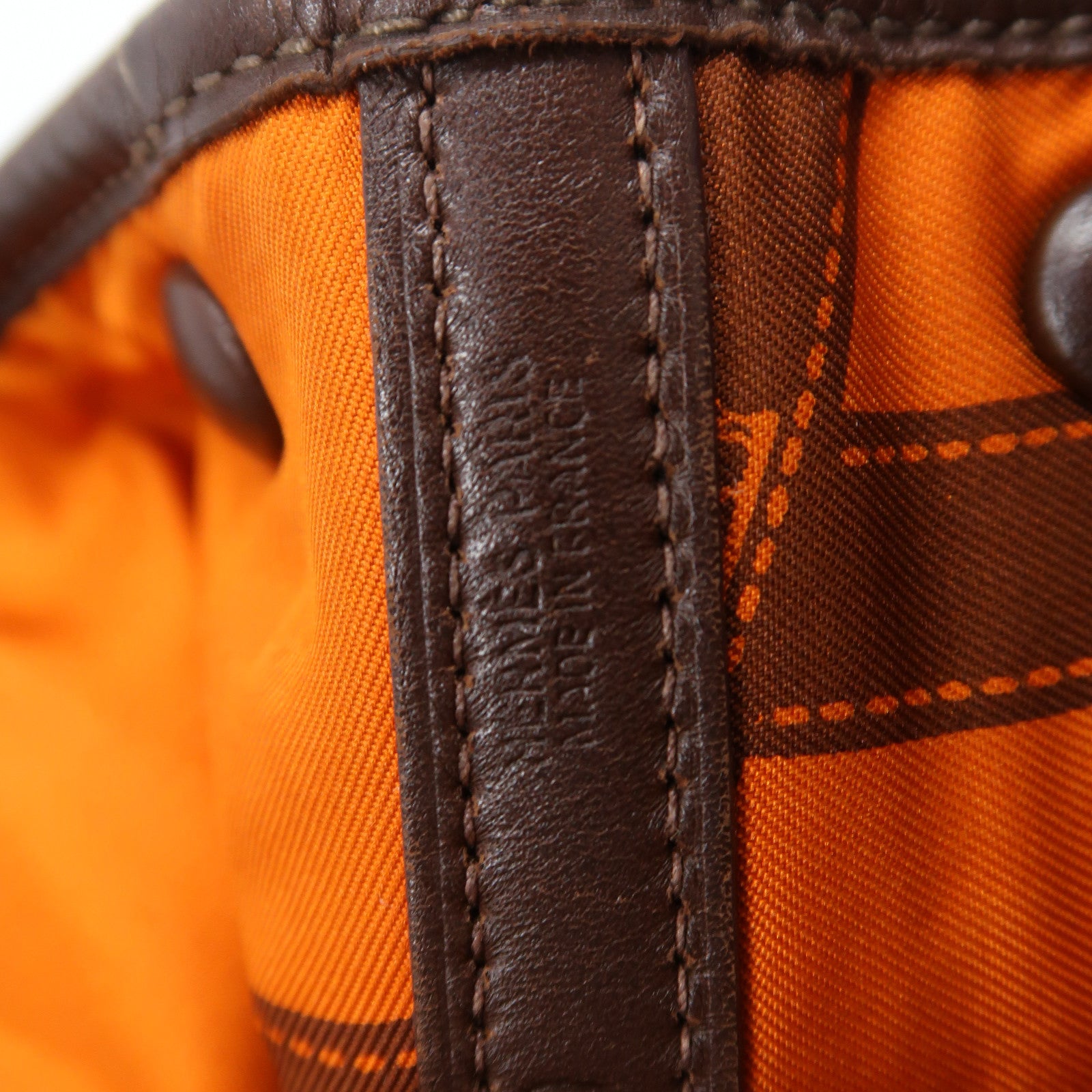 HERMES Swift皮革Garden Party TPM銀扣手挽袋深啡色