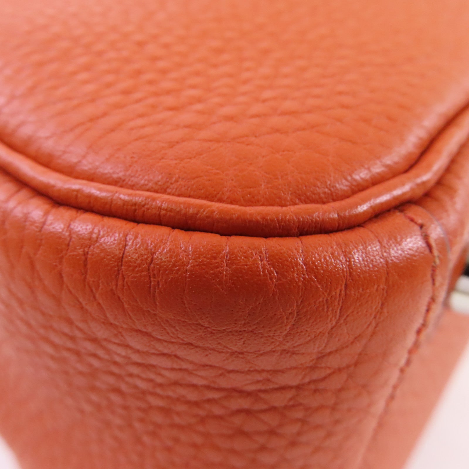 HERMES Clemence皮革Lindy 26 Shoulder Bag銀扣肩背袋橙色