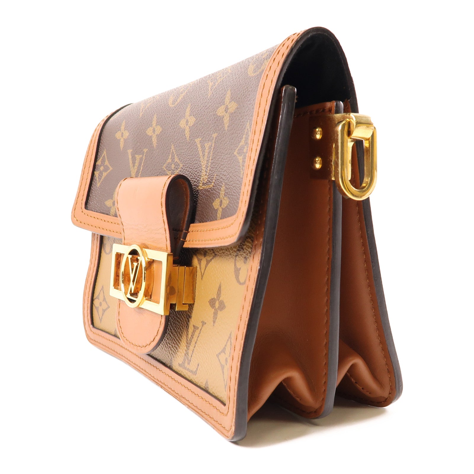 LOUIS VUITTON 【激減優惠】Monogram/Monogram Reverse Mini Dauphine金扣肩背袋棕色