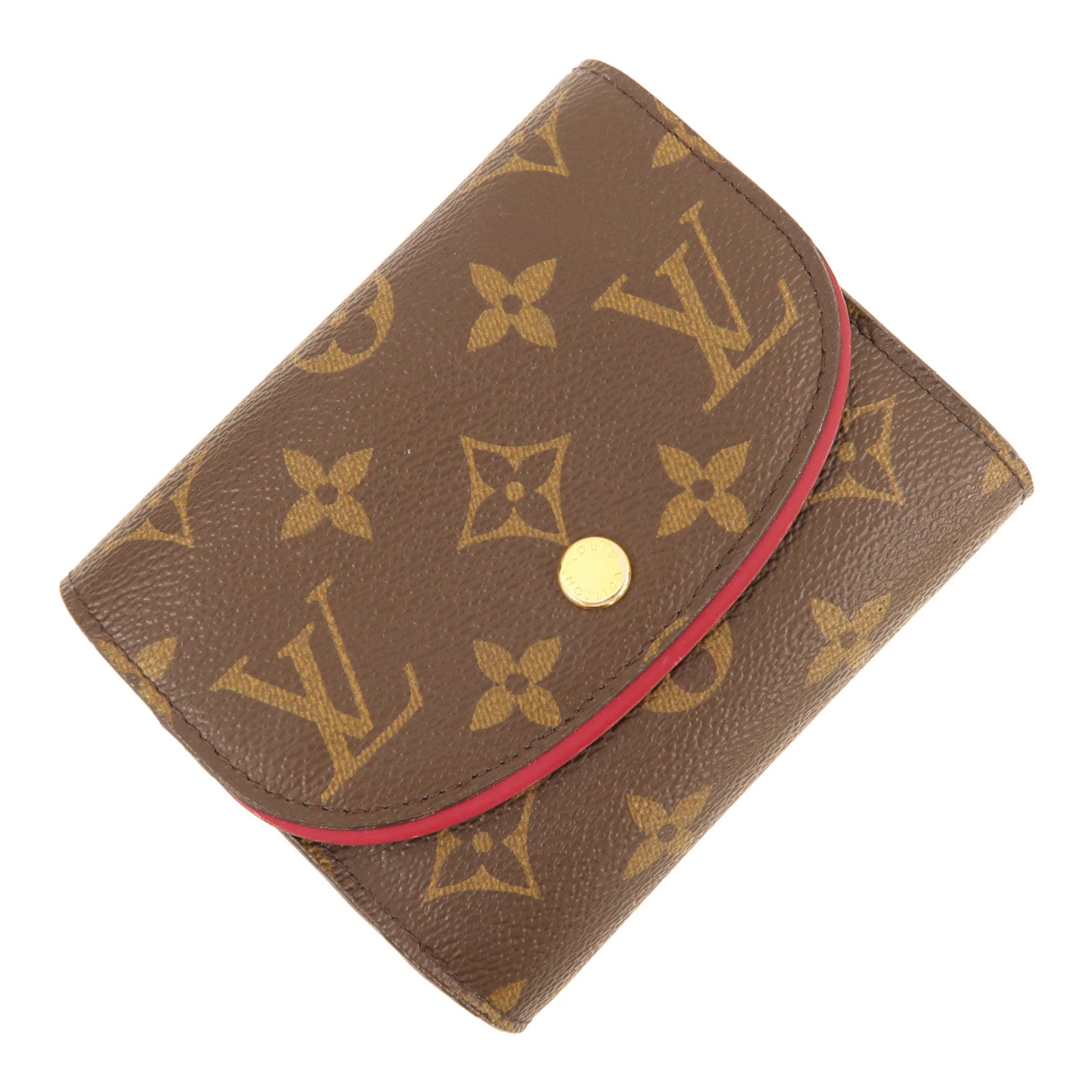 LOUIS VUITTON Monogram Ariane金扣錢包棕色/酒紅色
