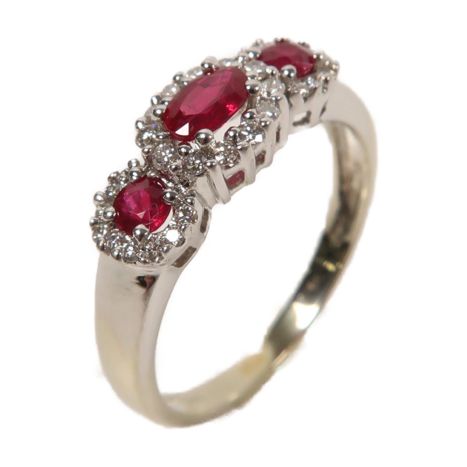 JEWELRY 14K白金Ruby Ring紅寶石戒指US#8.25