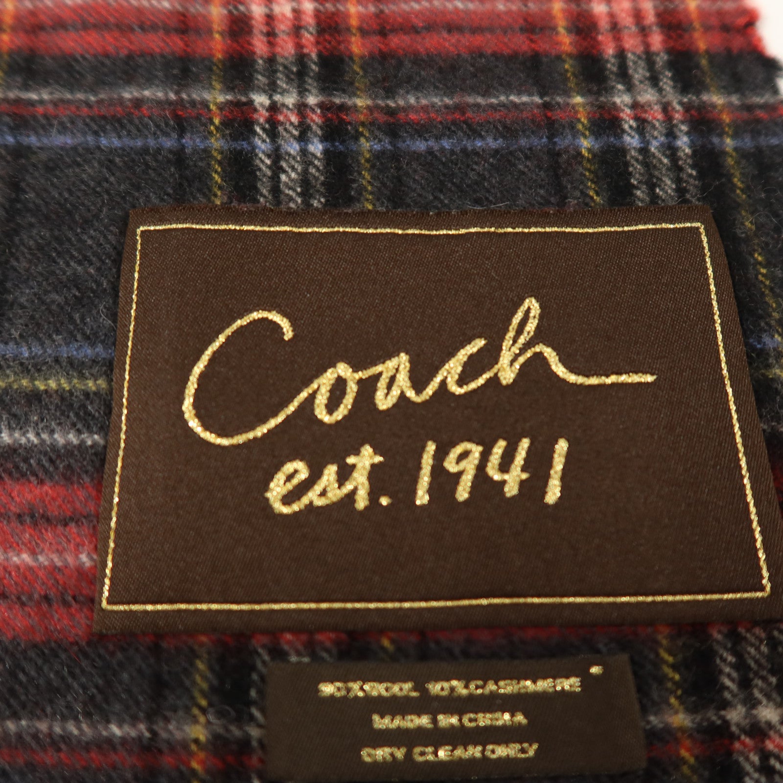 COACH 羊毛/羊絨Tartan Scarf 25.5X170圍巾