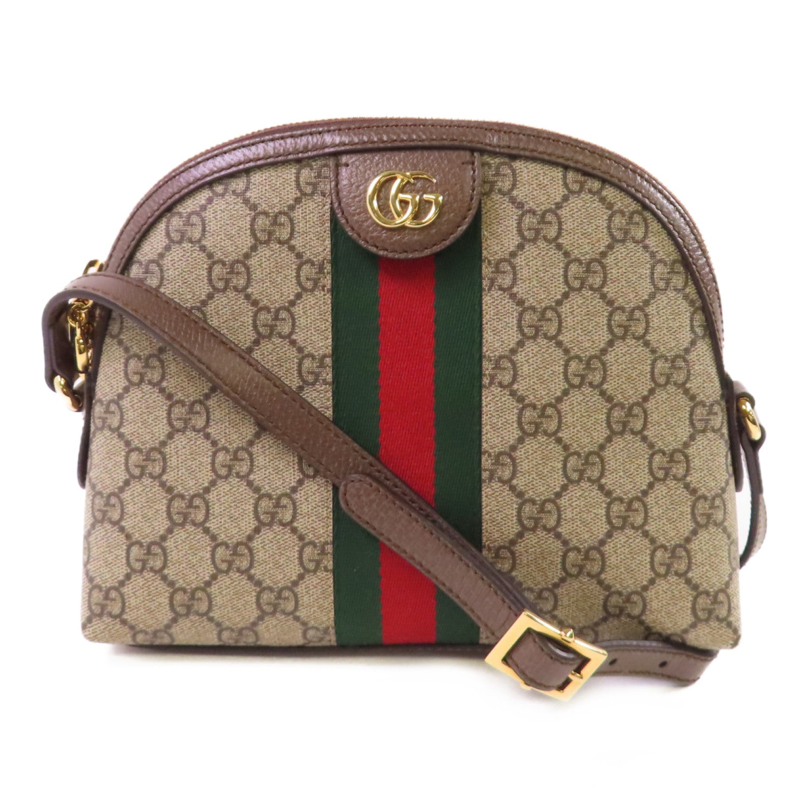 GUCCI 塗層帆布Ophidia Shoulder Bag金扣肩背袋啡色