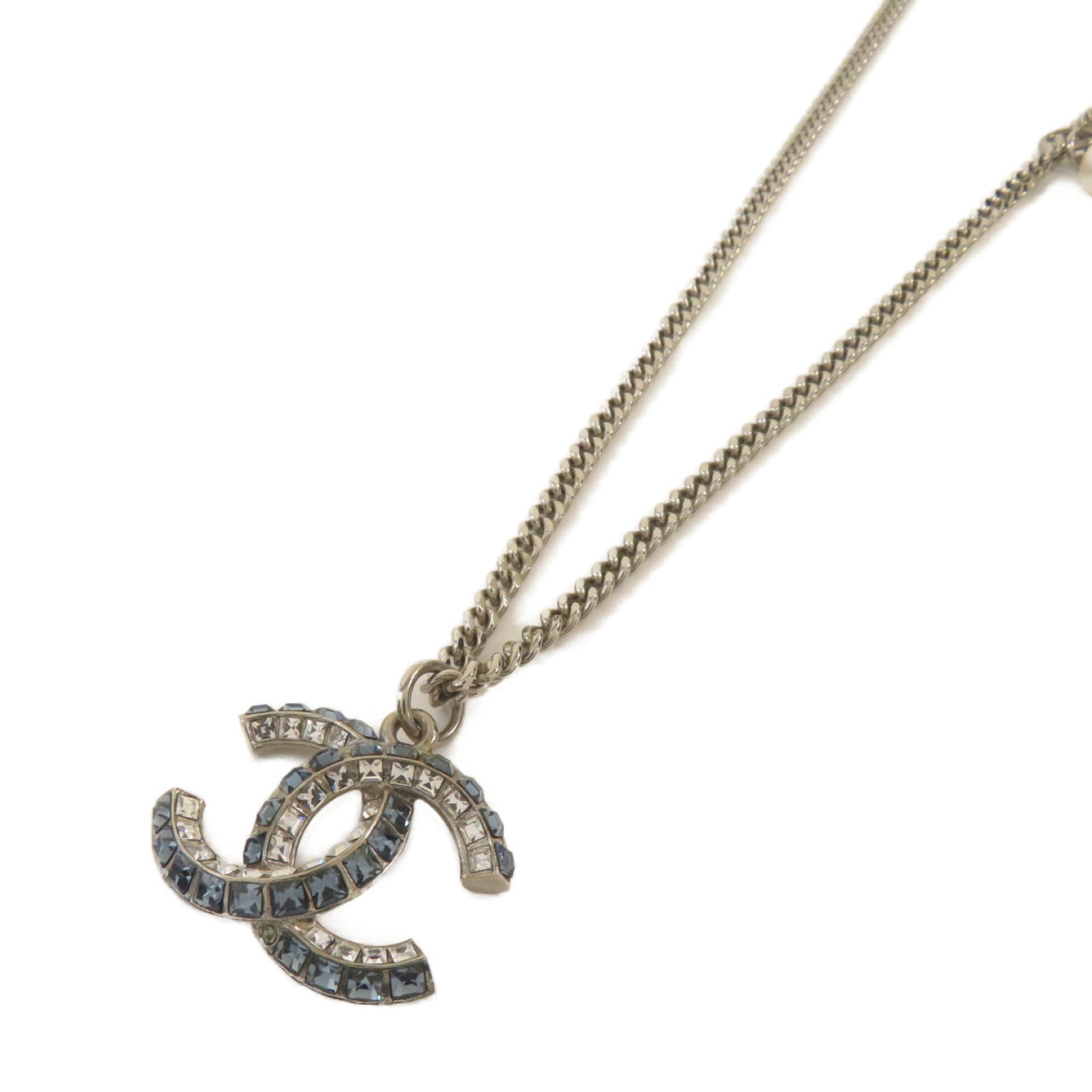 CHANEL **【激減優惠】金屬Necklace項鏈銀色/藍色