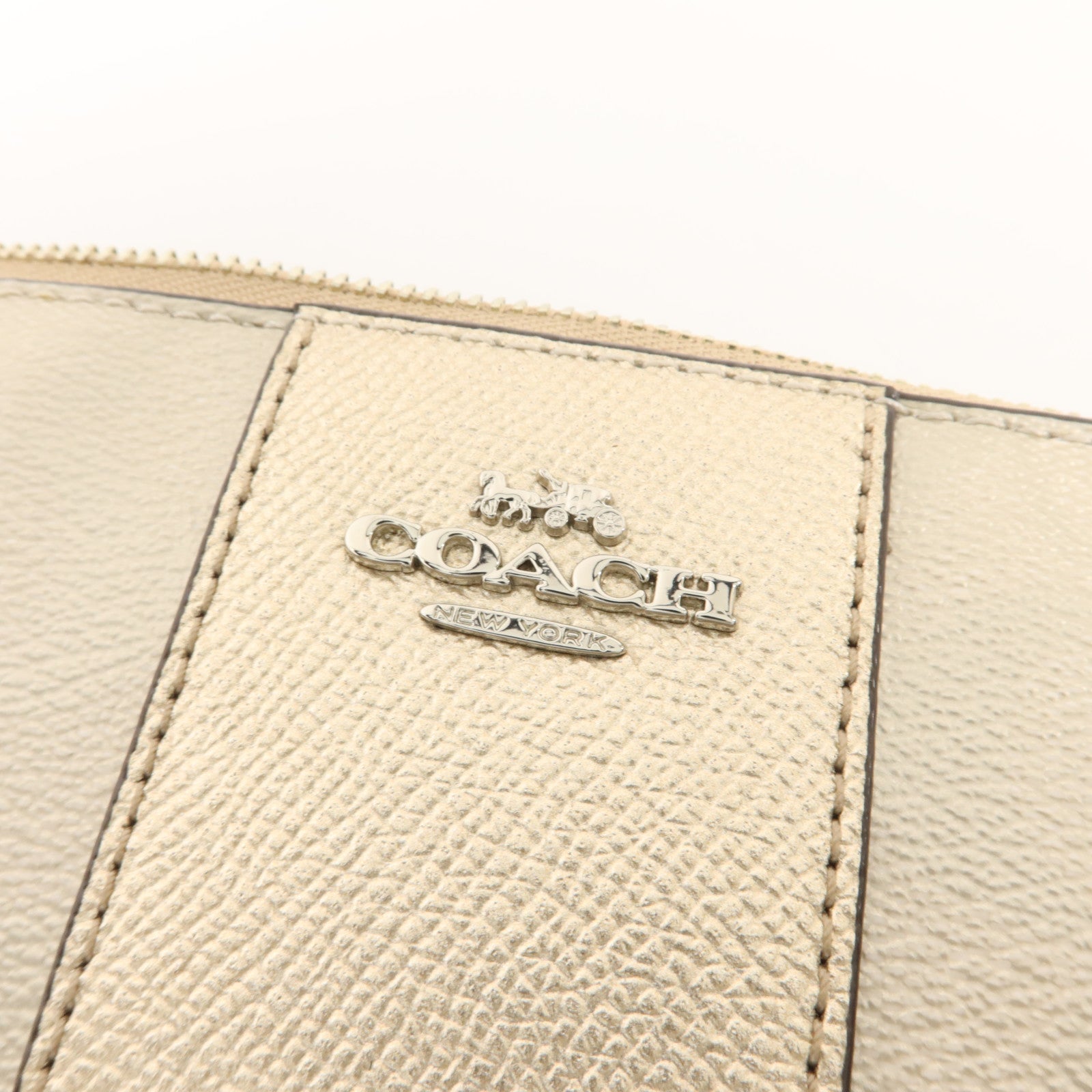 COACH 塗層帆布Wristlet Wallet銀扣小袋