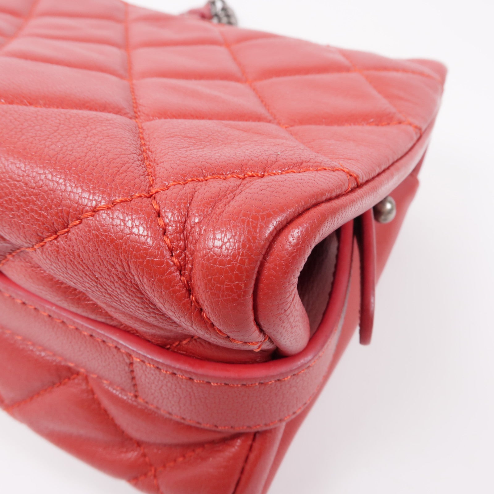 CHANEL 牛皮皮革Chain Shoulder銀扣鏈帶肩背袋