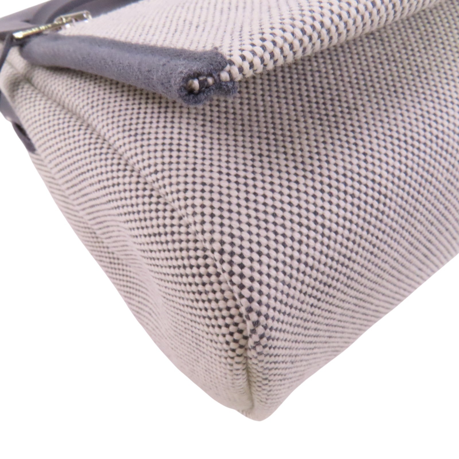 HERMES 帆布Mini Herbag銀扣肩背袋