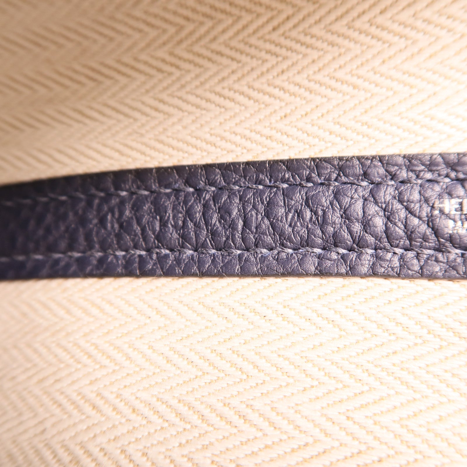 HERMES Negonda皮革Mini Garden Party銀扣手挽袋Bleu Nuit