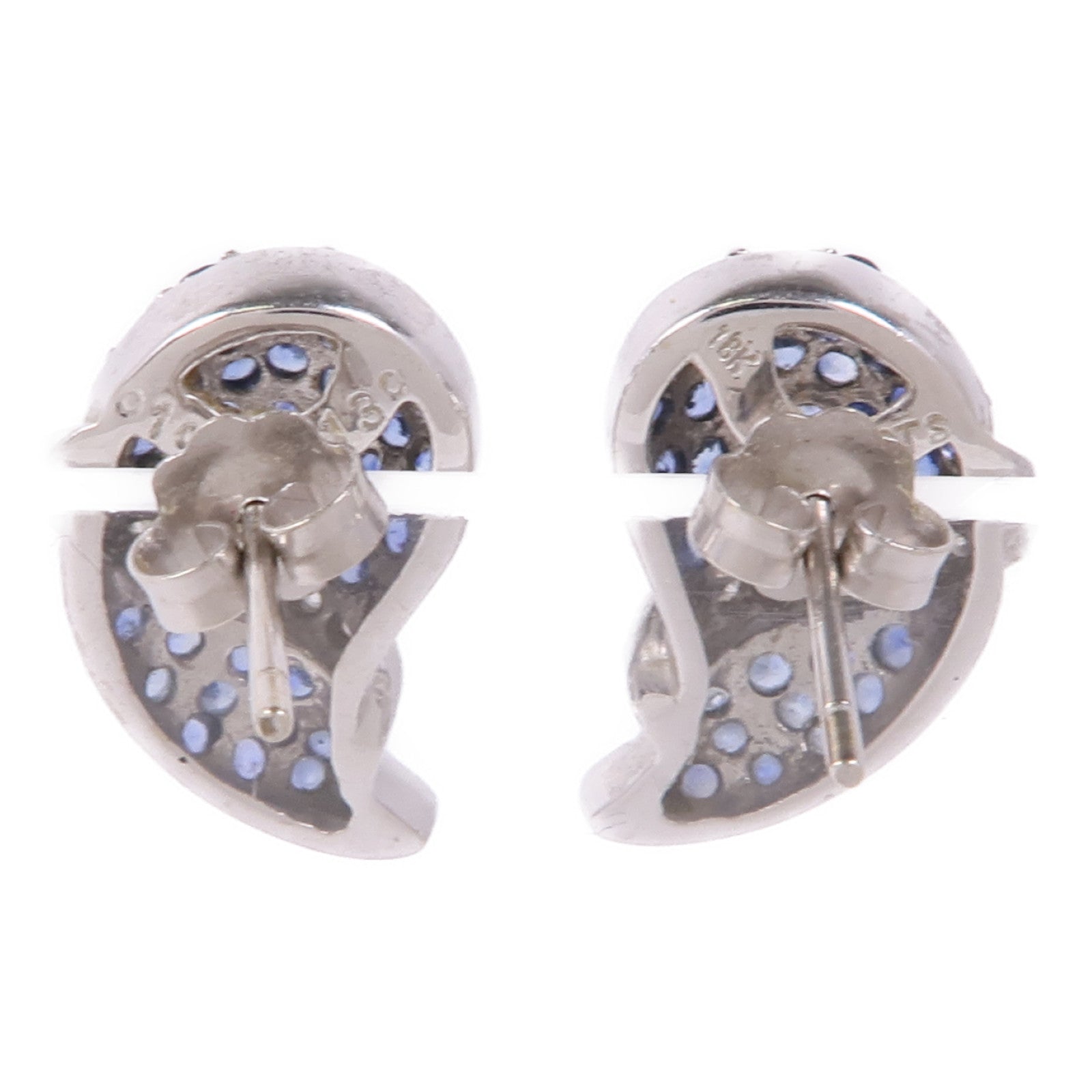 JEWELRY 18K白金Sapphire/Diamond Earrings藍寶石/鑽石耳環