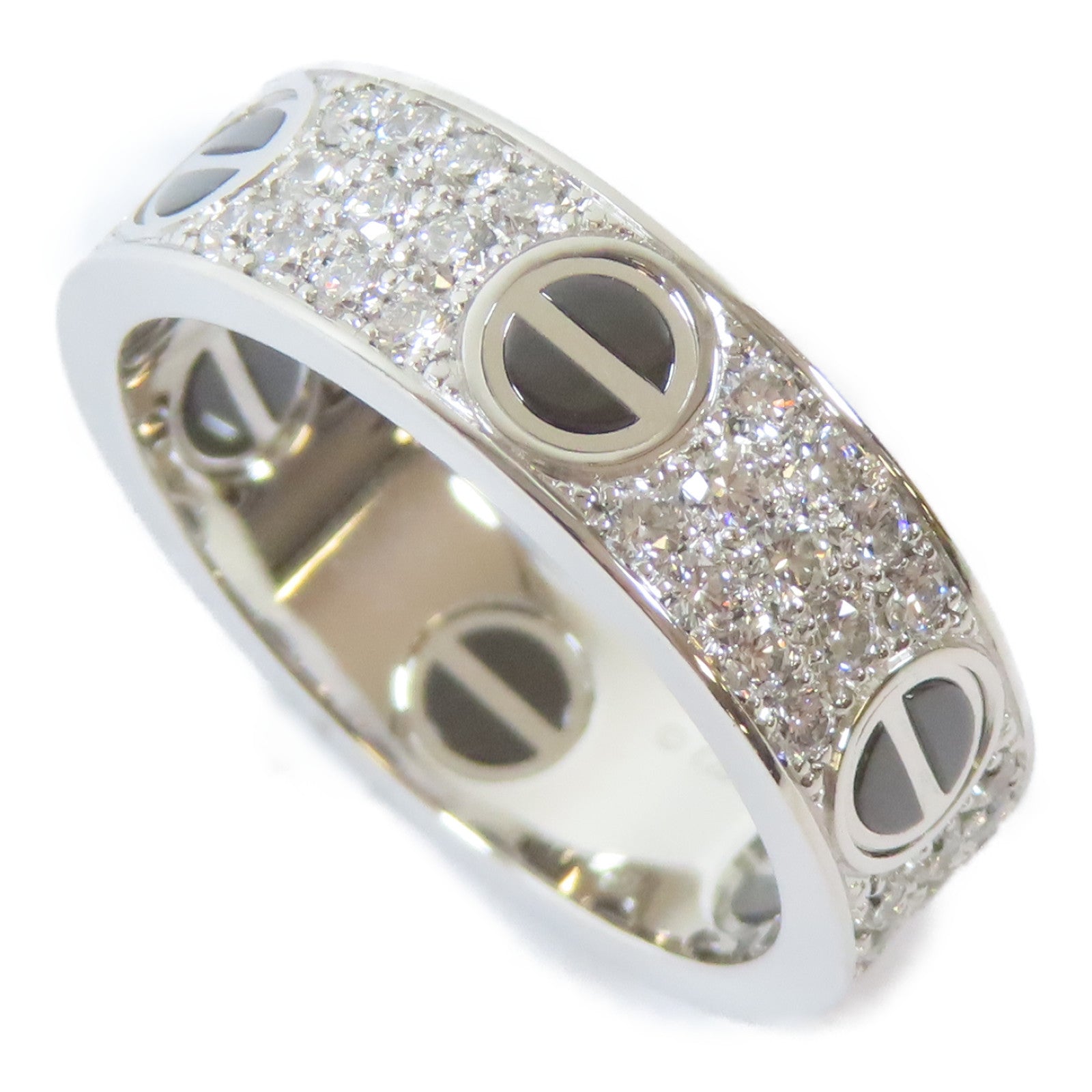 CARTIER 18K白金Love Ring鑽石戒指Cartier#59/US#8.5