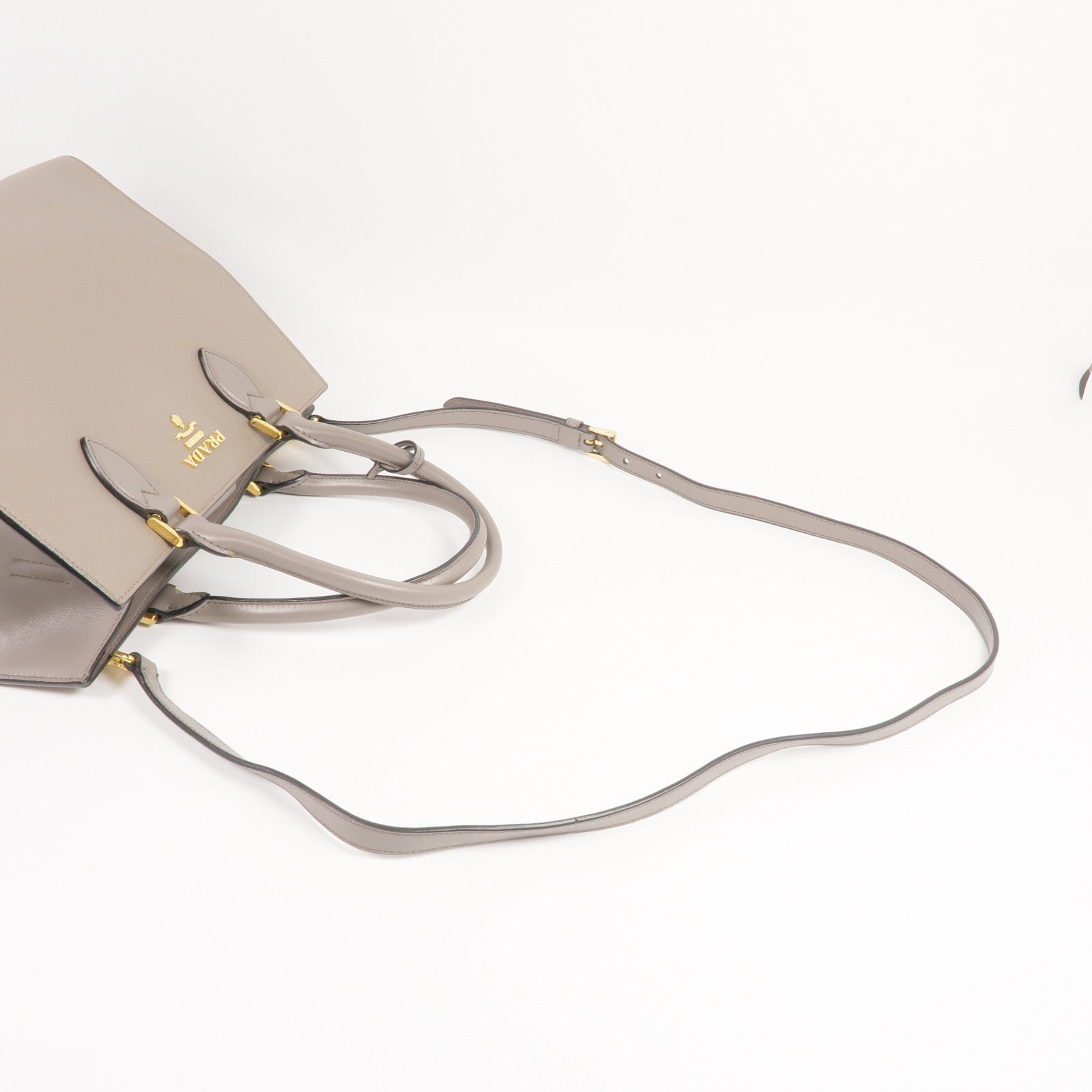 PRADA Saffiano皮革2Way Shoulder Bag金扣手挽肩背兩用袋