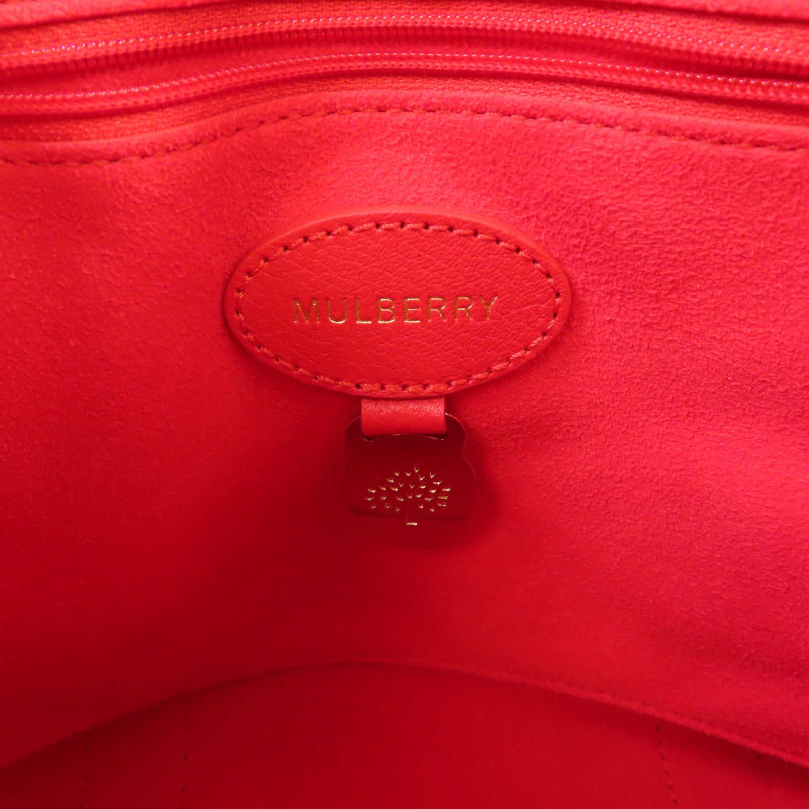 MULBERRY 牛皮皮革2Way Shoulder Bag金扣手挽肩背兩用袋紅色