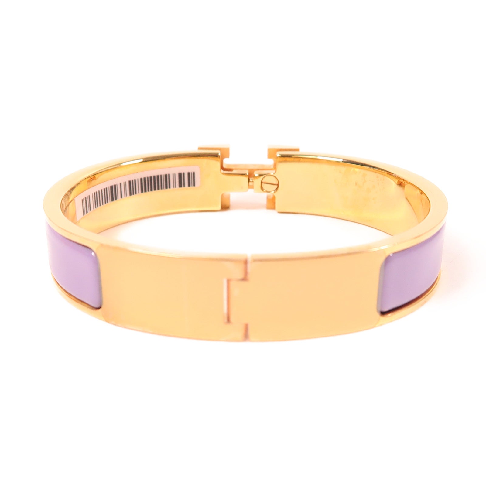 HERMES 金屬Clic H金扣手鐲紫色