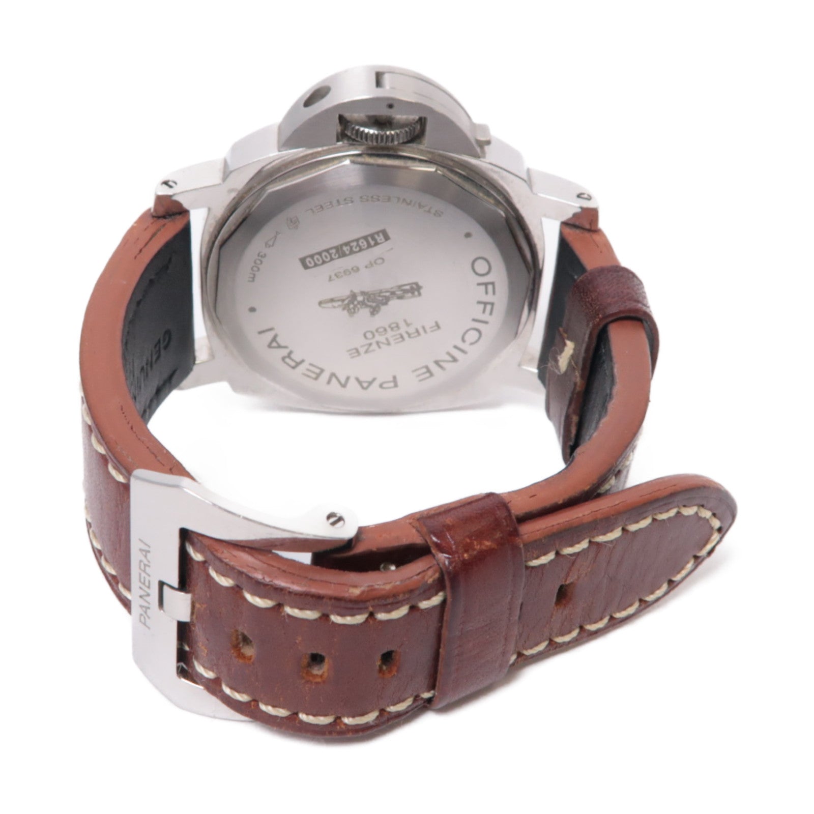 PANERAI 【激減優惠】Luminor Marina不鏽鋼/皮革手錶自動機芯黑色