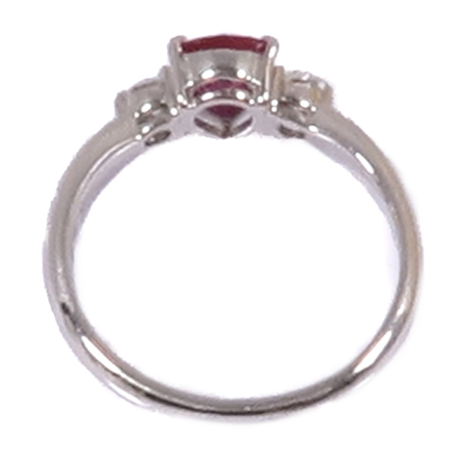 JEWELRY PT900鉑金Ruby/Diamond Ring紅寶石/鑽石戒指US#5.5
