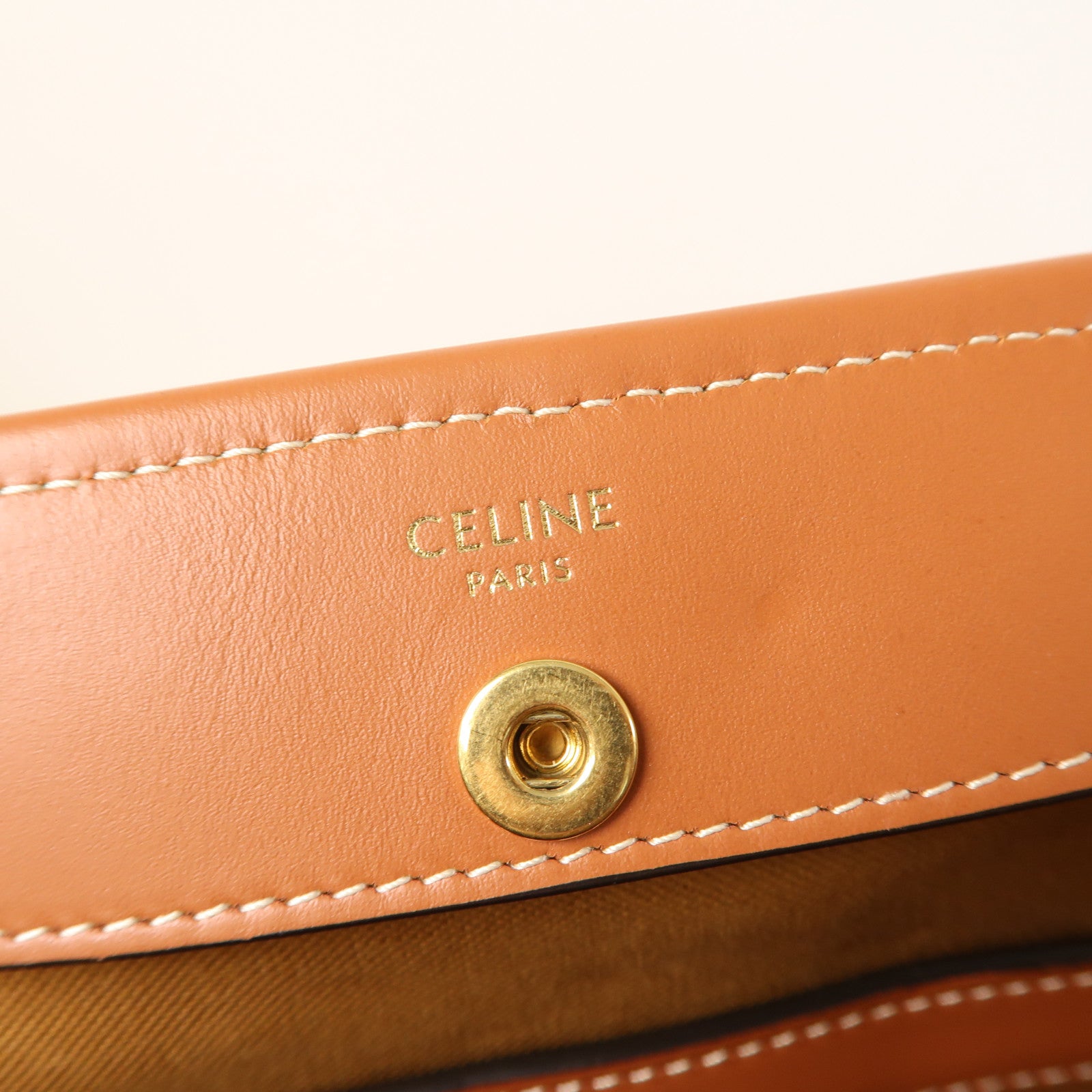 CELINE 【激減優惠】塗層帆布Shoulder Bag金扣肩背袋啡色/黑色