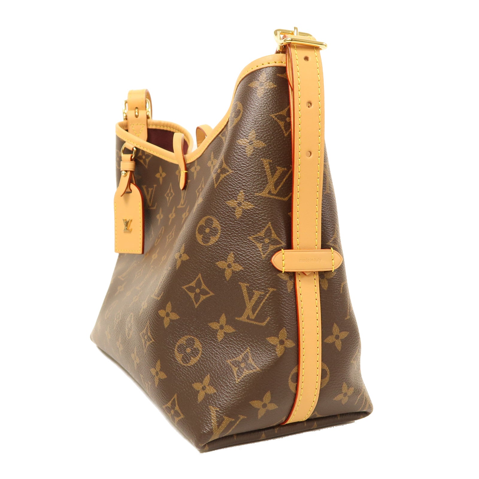 LOUIS VUITTON Monogram Carryall PM金扣肩背袋啡色