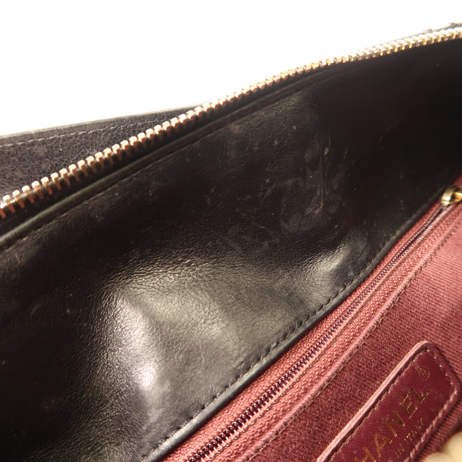 CHANEL 牛皮皮革2Way Shoulder Bag金扣鏈帶手挽肩背兩用袋黑色