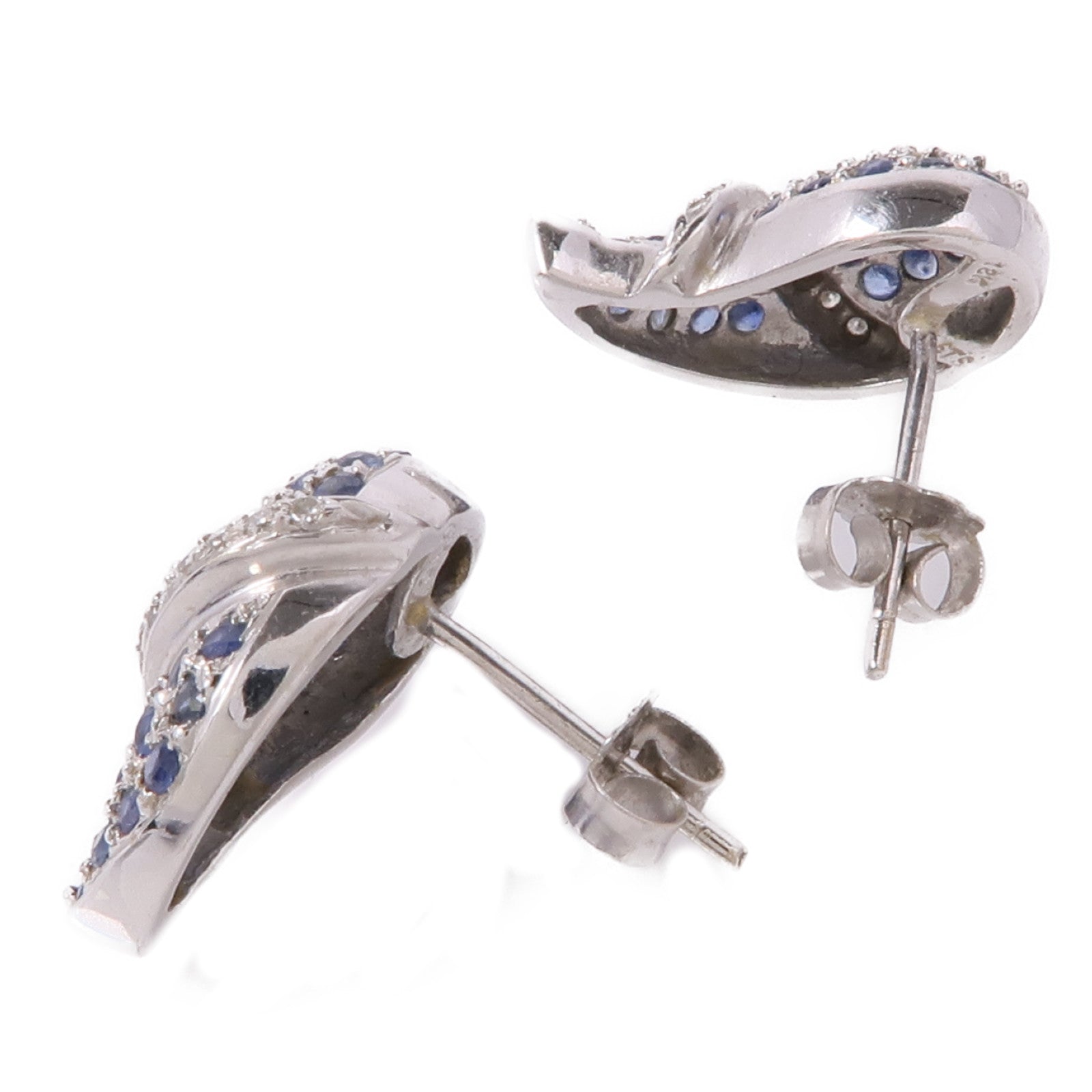 JEWELRY 18K白金Sapphire/Diamond Earrings藍寶石/鑽石耳環
