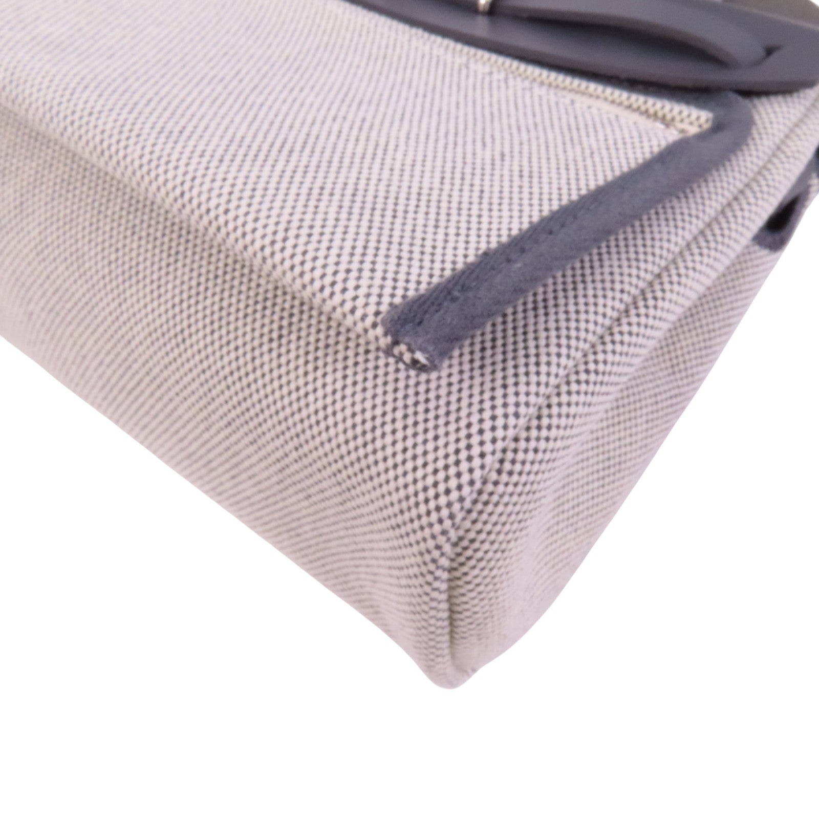 HERMES 帆布Mini Herbag銀扣肩背袋