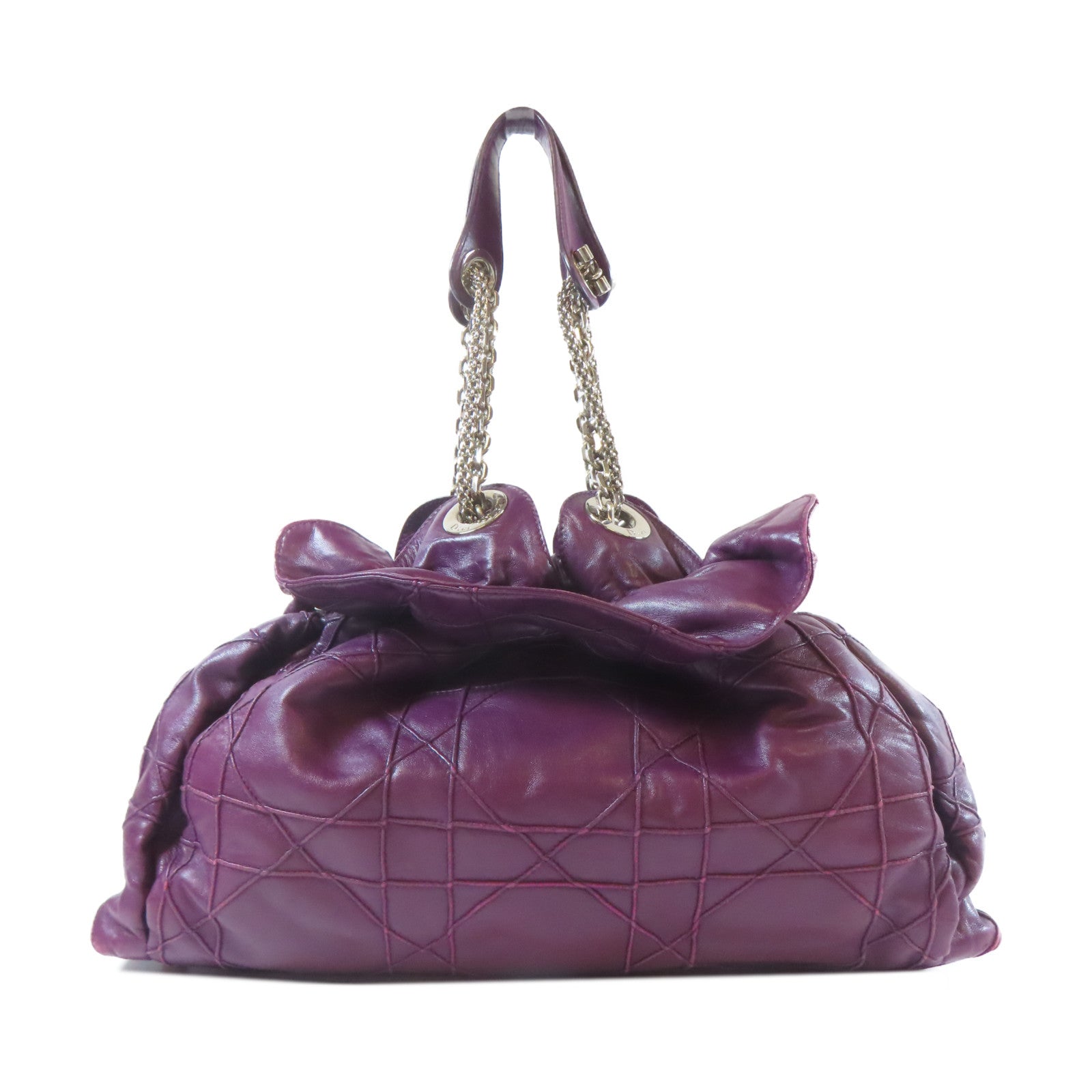 Dior 【激減優惠】牛皮皮革Shoulder Bag銀扣肩背袋紫色