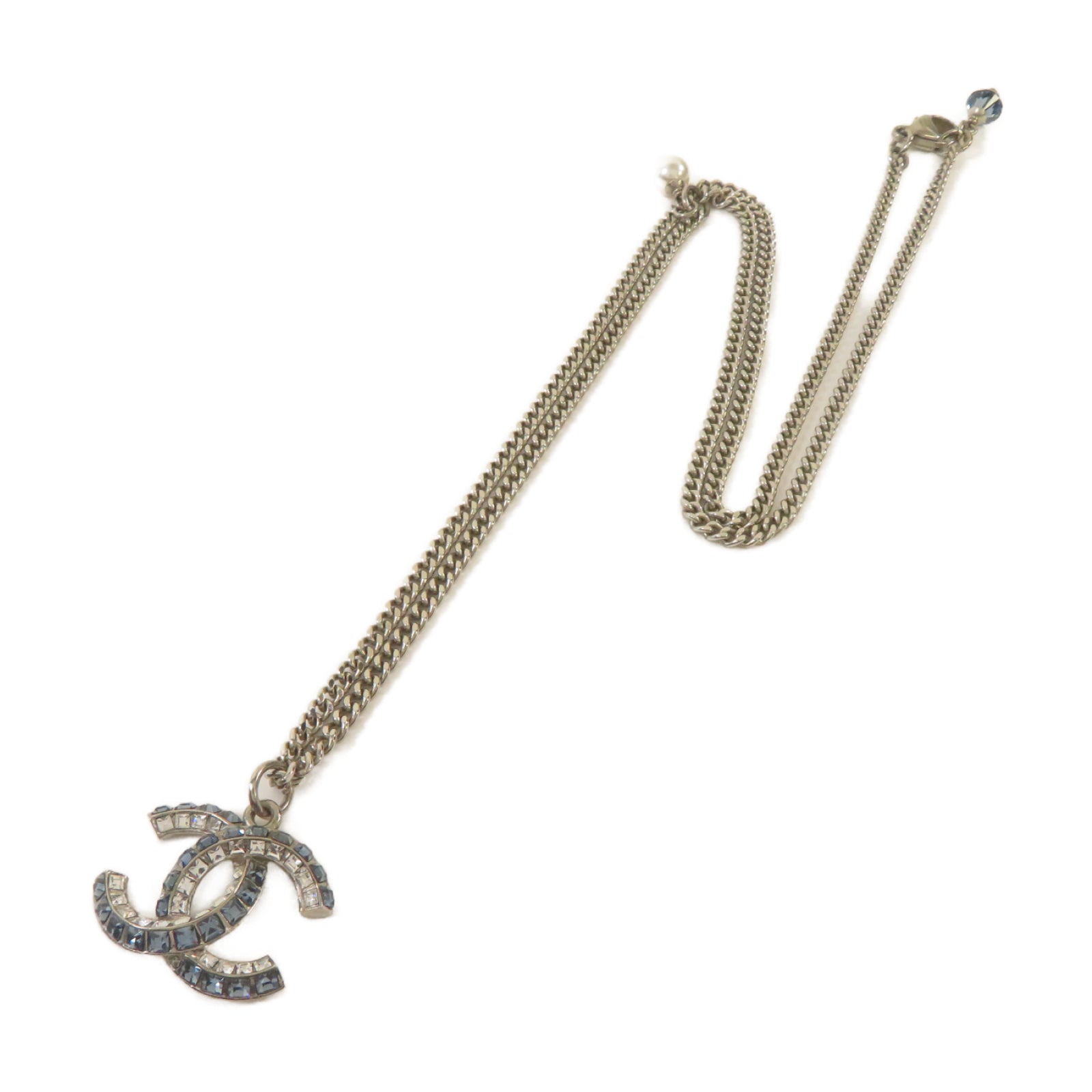 CHANEL **【激減優惠】金屬Necklace項鏈銀色/藍色