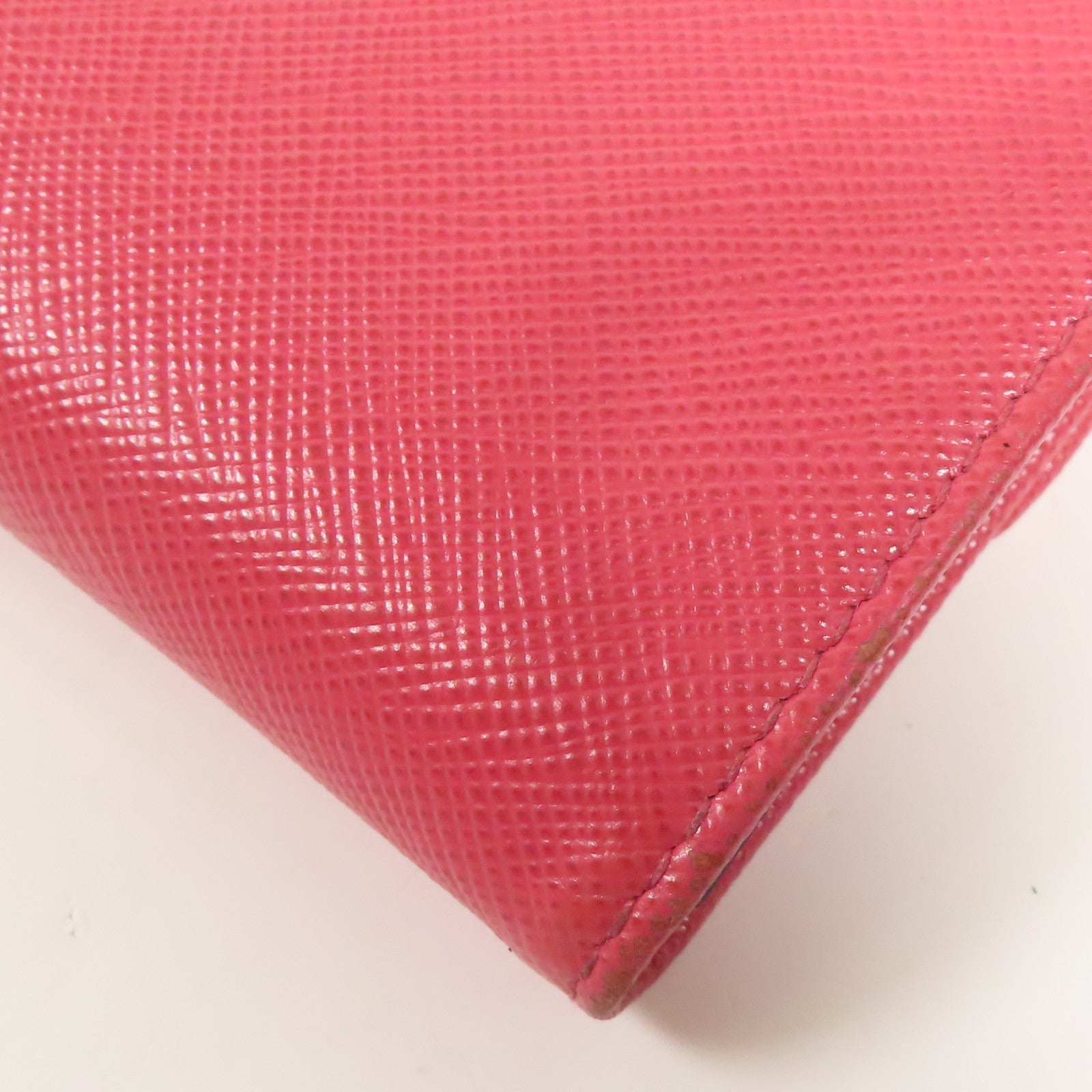 PRADA GHW Wallet 1MH840 Calfskin Leather Red