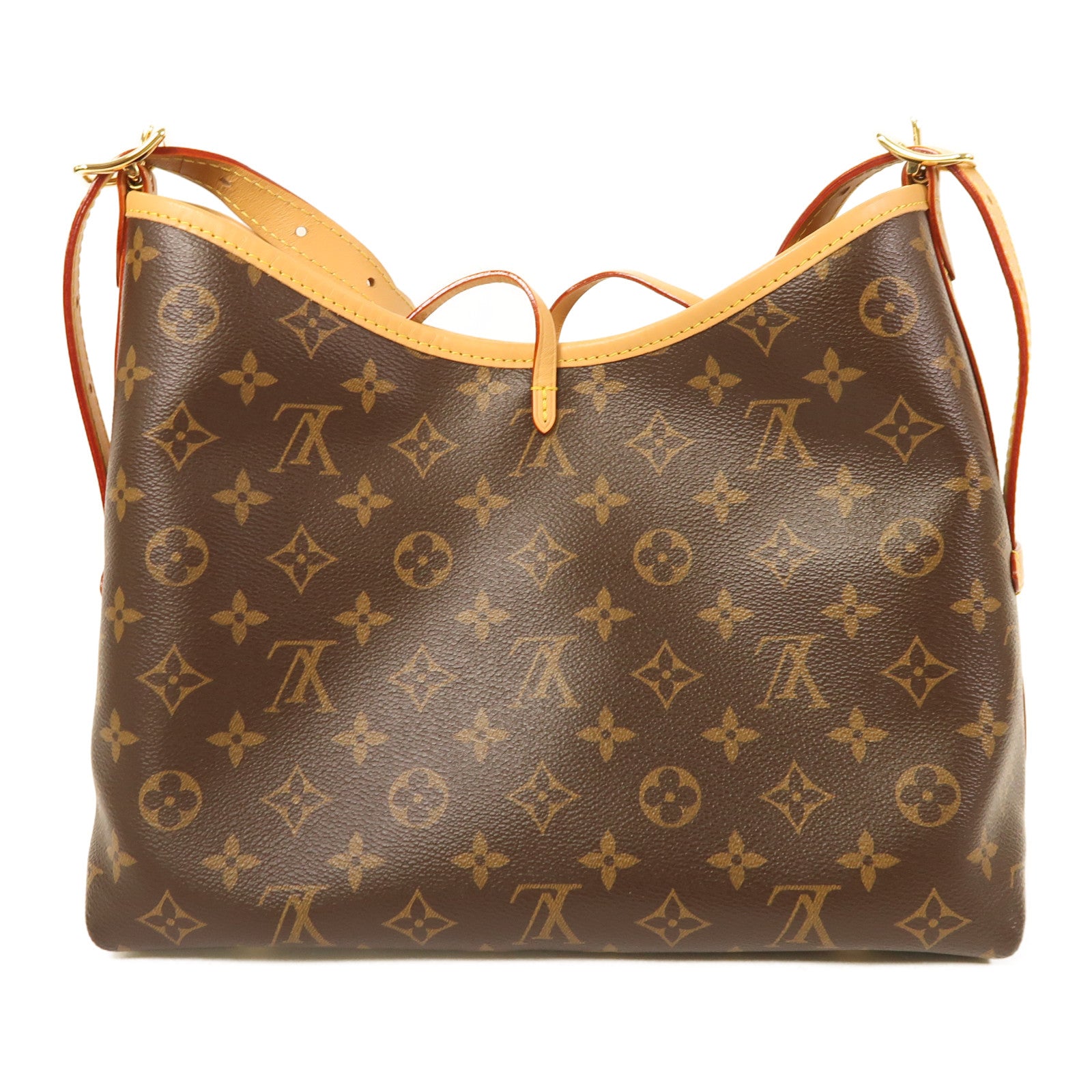 LOUIS VUITTON Monogram Carryall PM金扣肩背袋啡色
