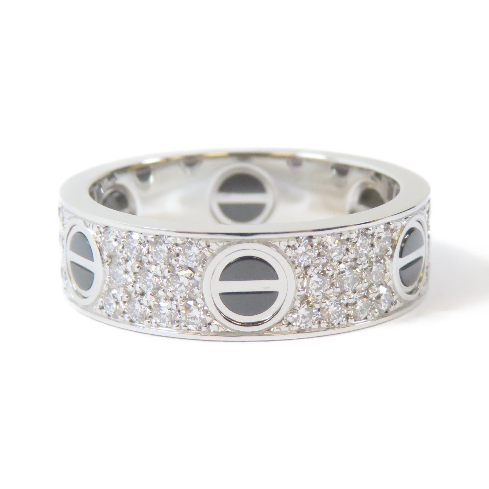 CARTIER 18K白金Love Ring鑽石戒指Cartier#59/US#8.5