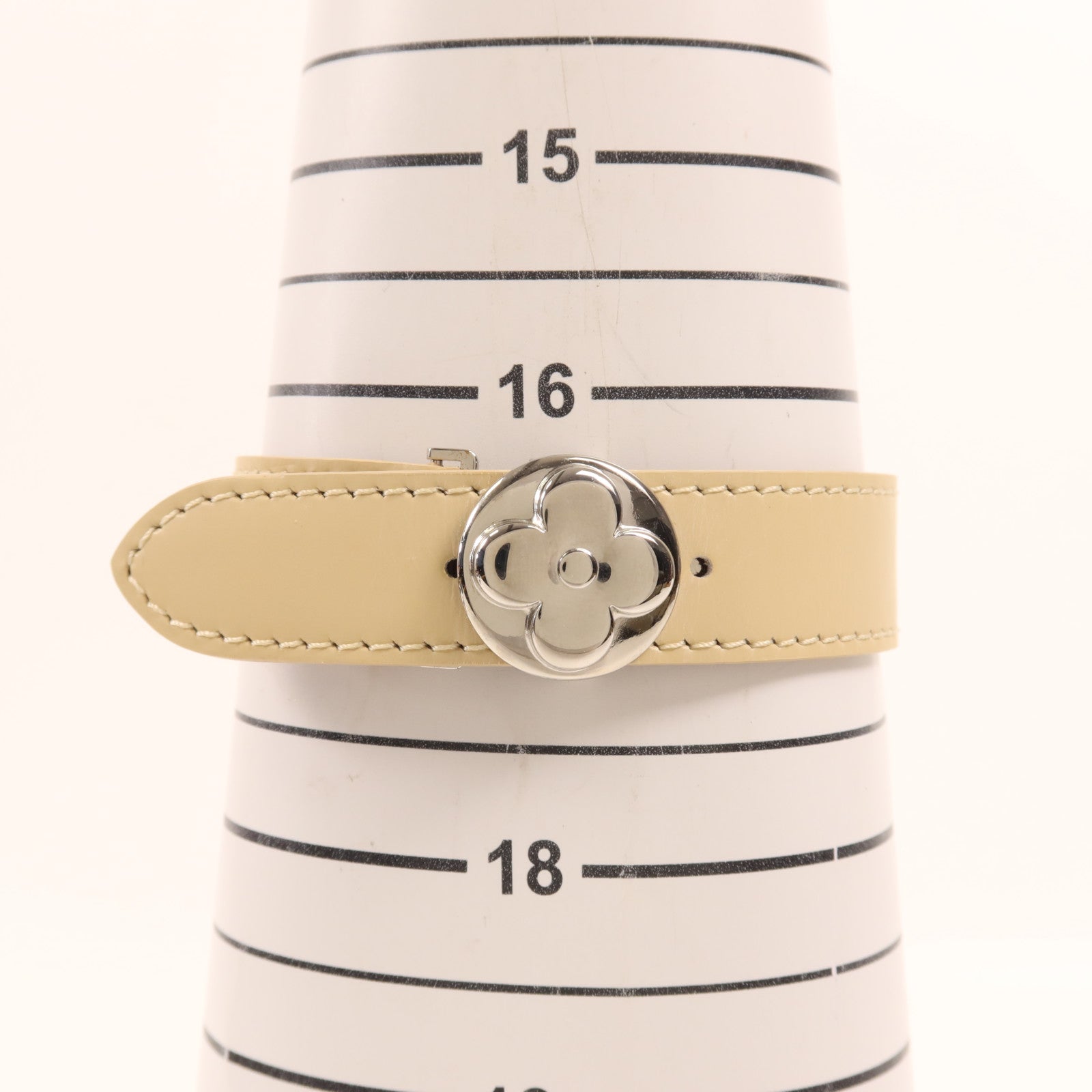 LOUIS VUITTON 牛皮皮革Bracelet銀扣手鐲