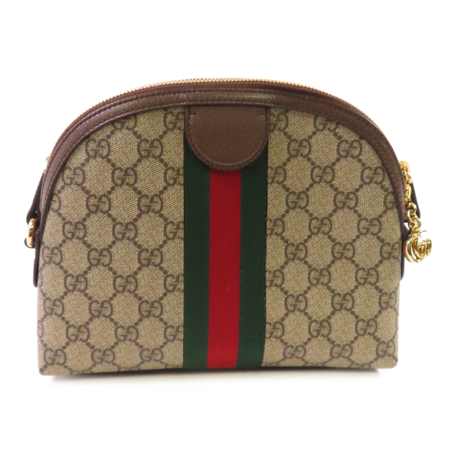 GUCCI 塗層帆布Ophidia Shoulder Bag金扣肩背袋啡色